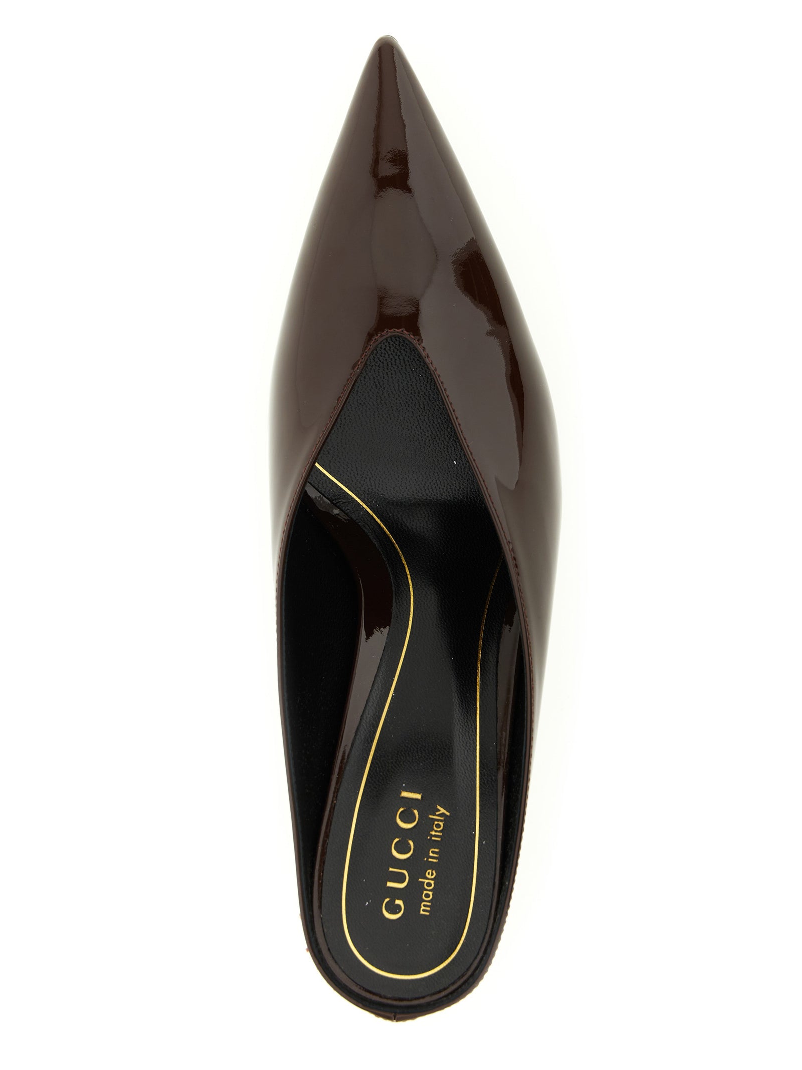 Gucci Pumps mit mittlerem Absatz aus bordeauxrotem Kalbsleder