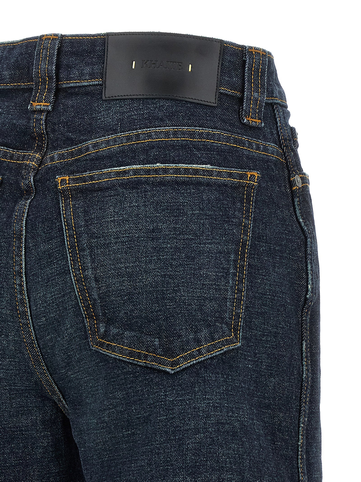 Khaite Blaue Baumwoll-Jeans mit ausgestelltem Bein