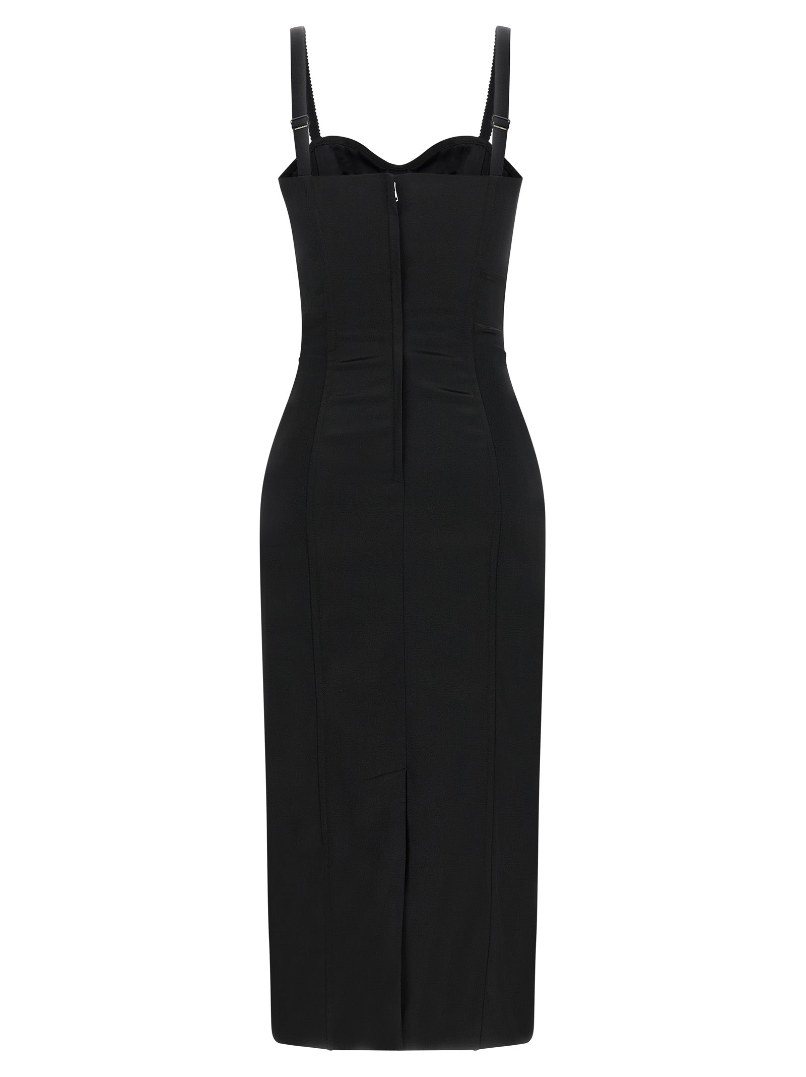 Dolce & Gabbana Schwarzes Midi-Kleid aus Acetat