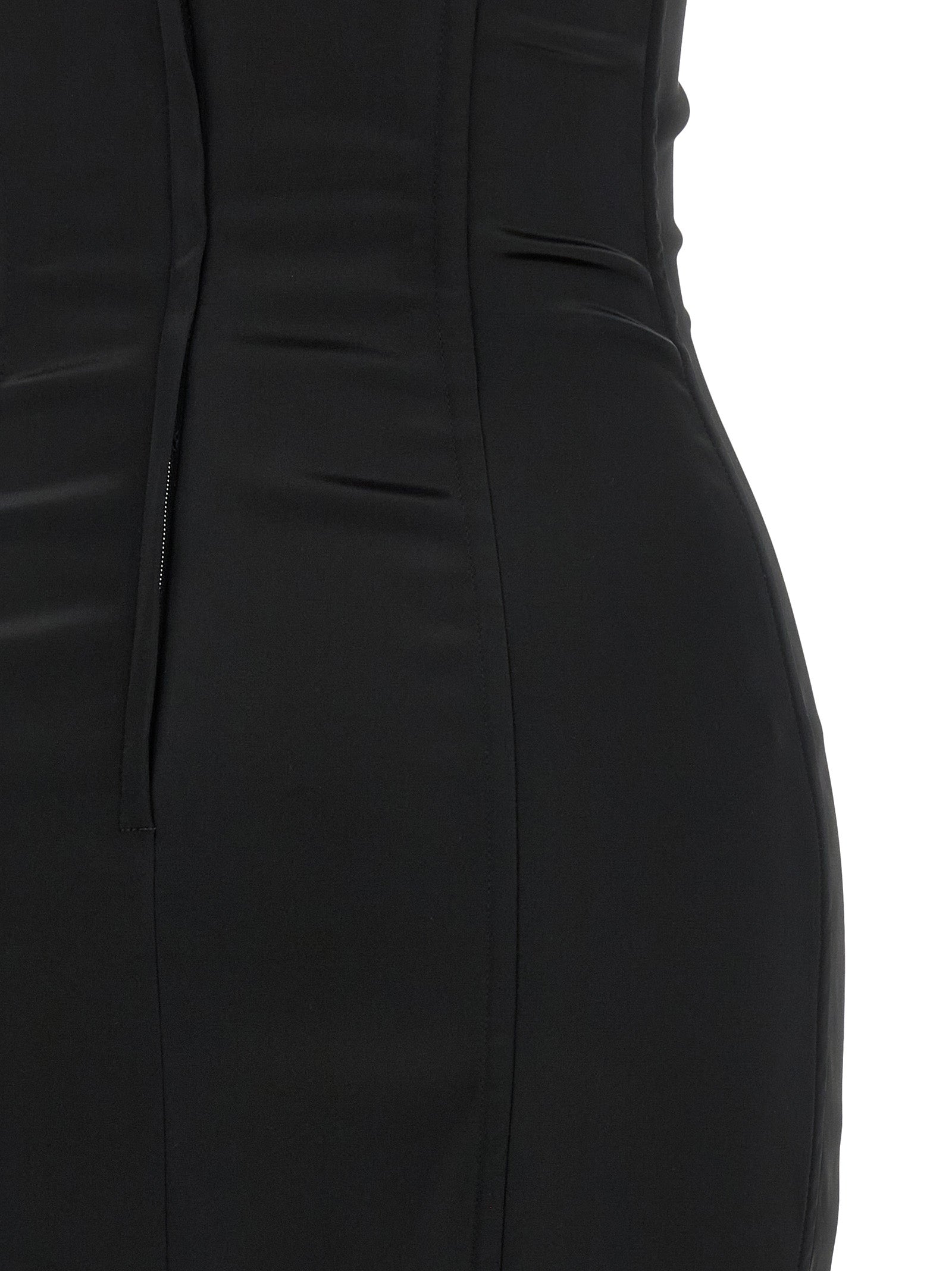 Dolce & Gabbana Schwarzes Midi-Kleid aus Acetat