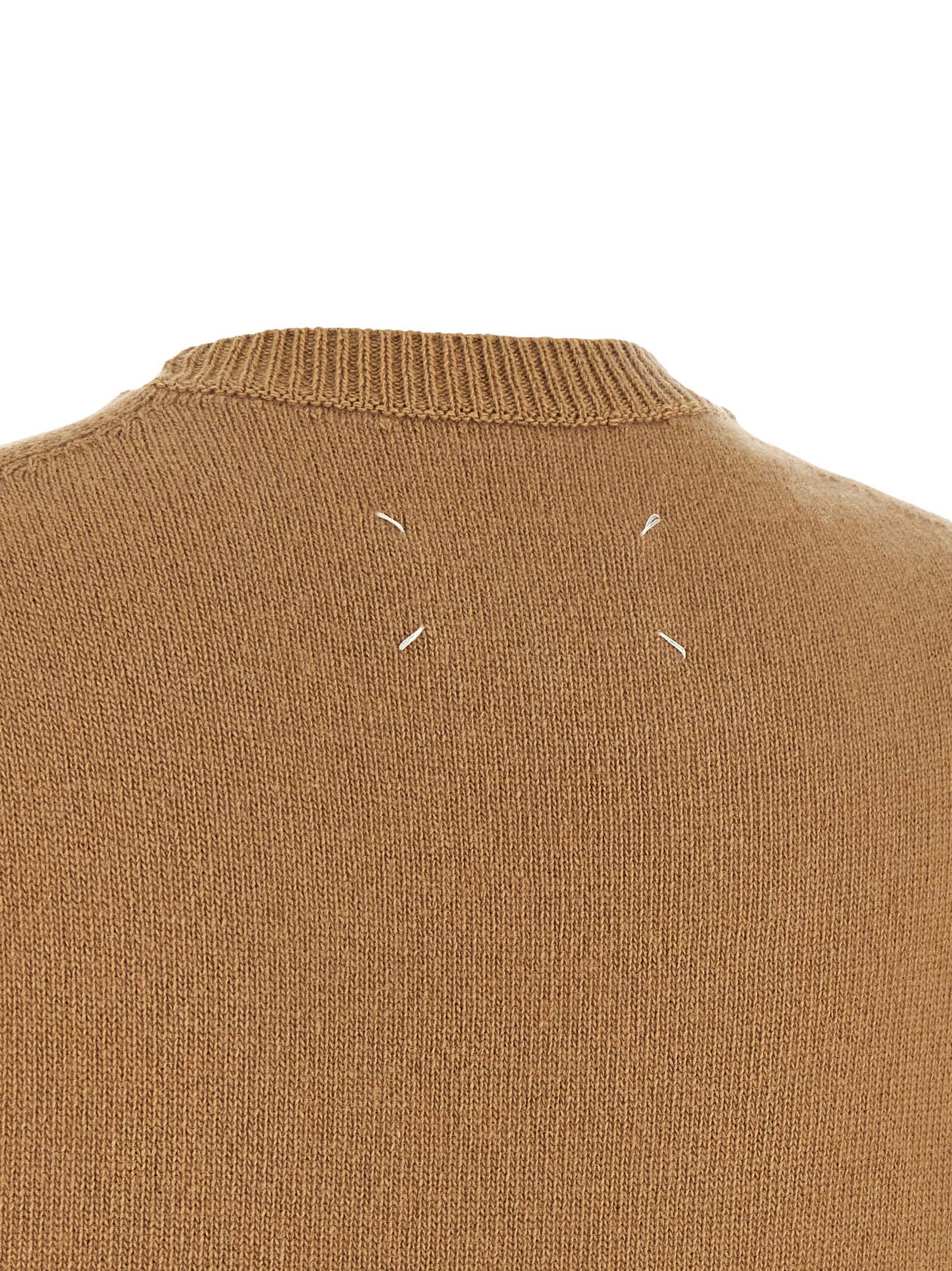 Maison Margiela Ärmellose Weste aus reiner Schurwolle in Beige