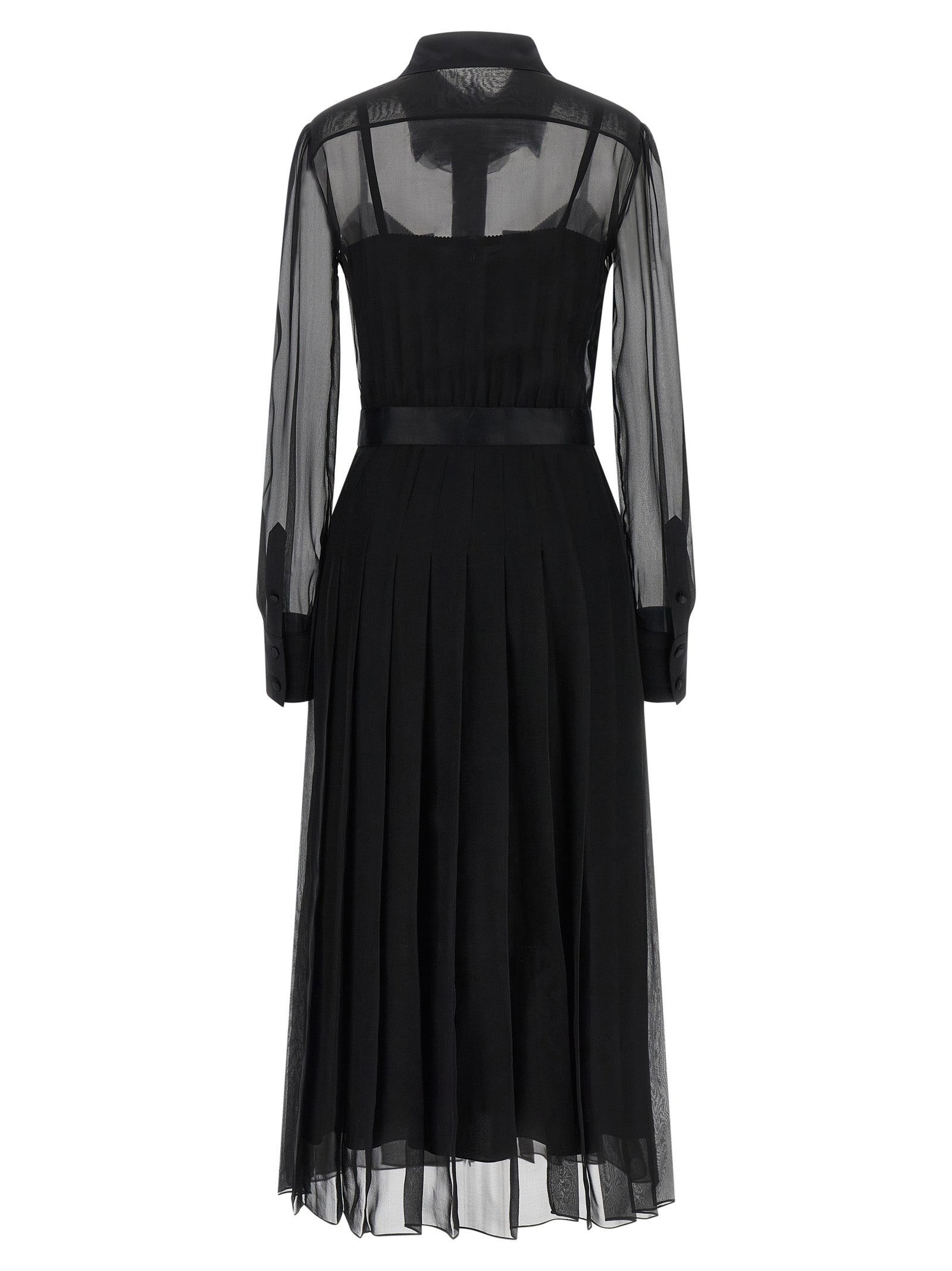 Dolce & Gabbana Schwarzes Seiden-Midikleid