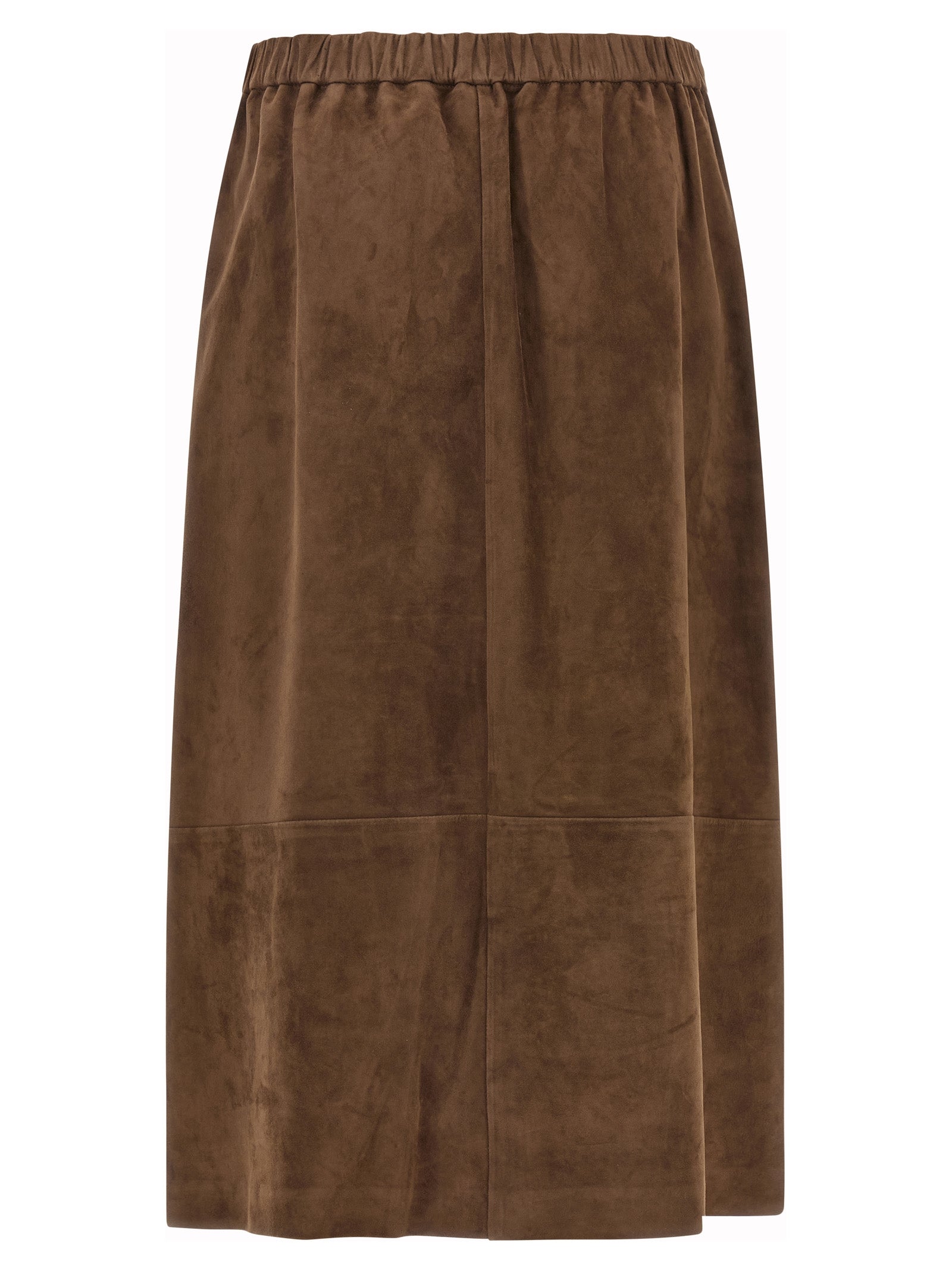 'S Max Mara Midi-Rock aus Lammleder in Gold