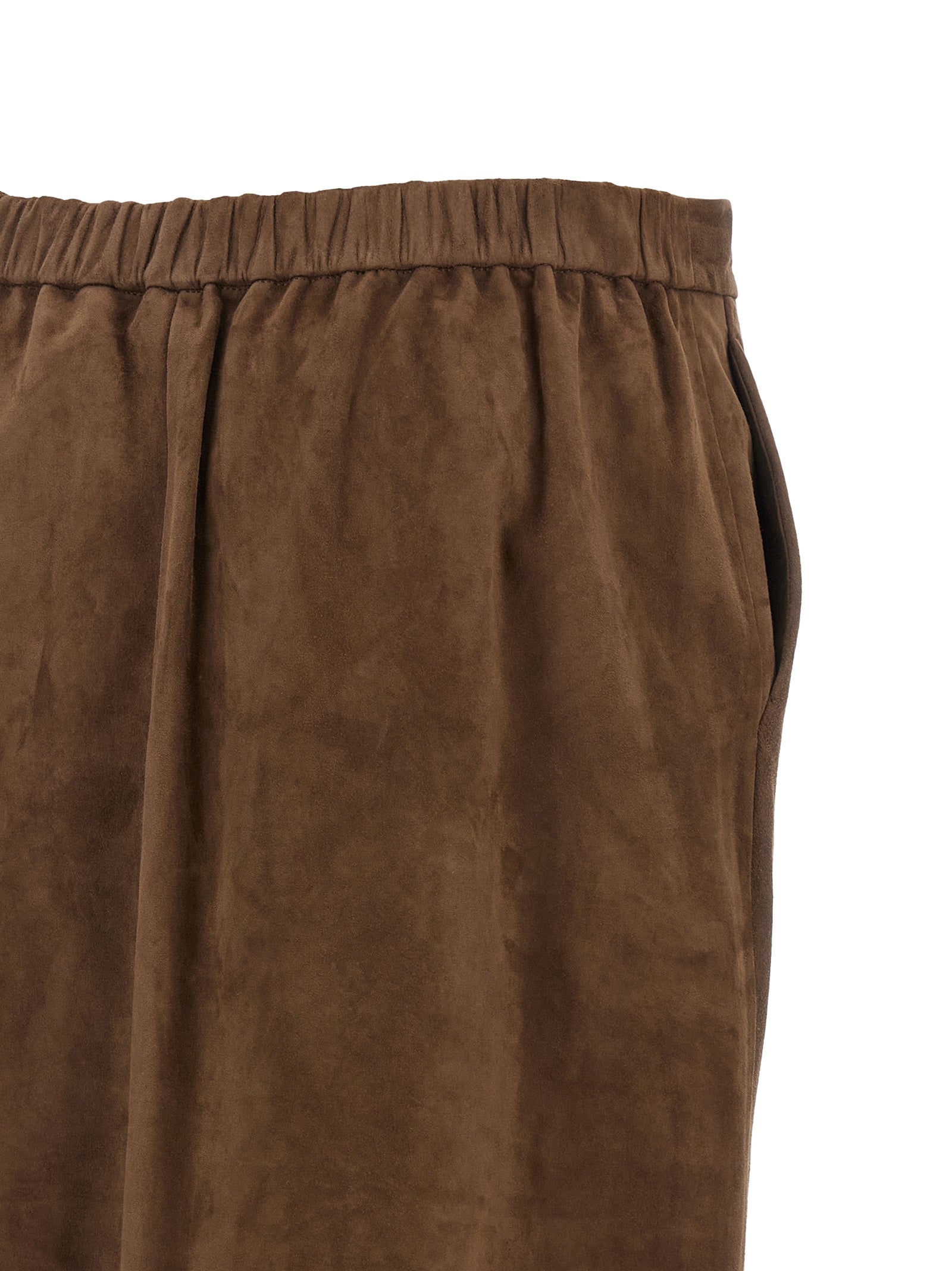 'S Max Mara Midi-Rock aus Lammleder in Gold