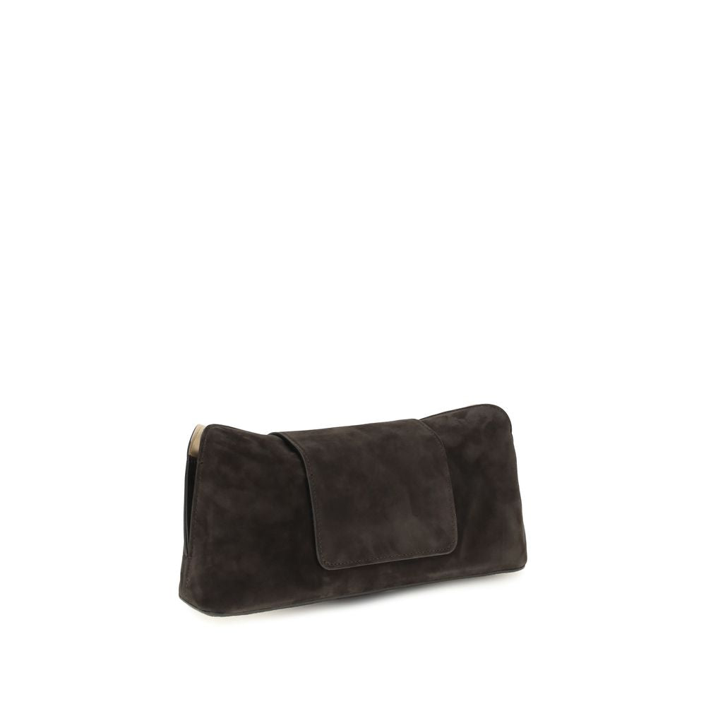 Versace Braune Kalbsleder Bos Taurus Schultertasche
