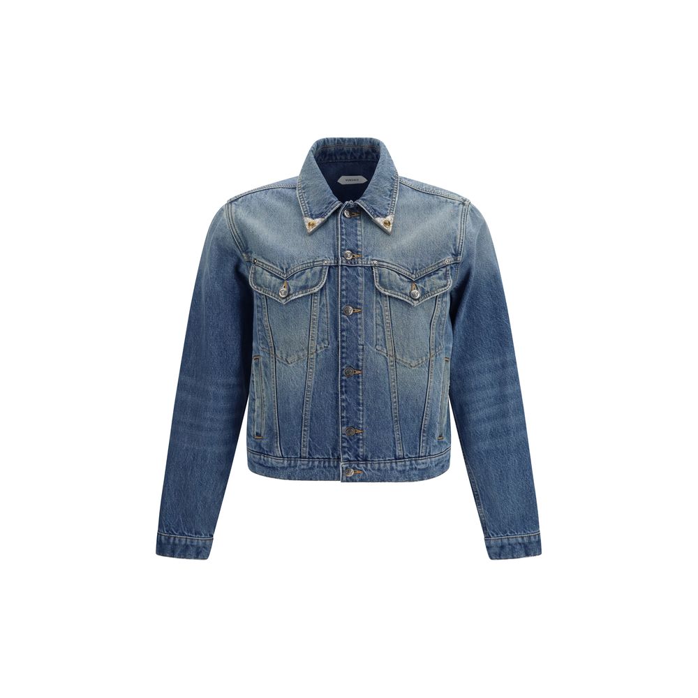 Versace Blaue Jeansjacke aus Baumwolle