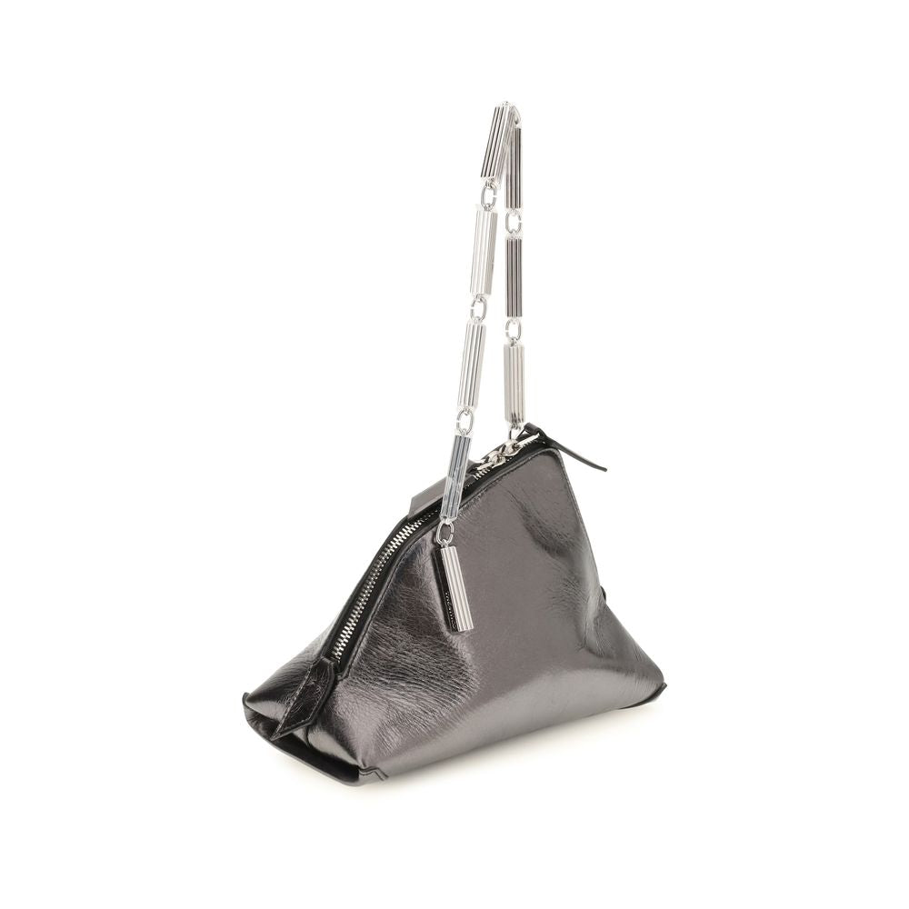 The Attico Handtasche aus silbernem Kalbsleder Bos Taurus