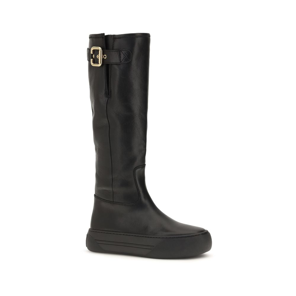 Chloé Schwarze Bos Taurus Kalbsleder Chelsea Boots