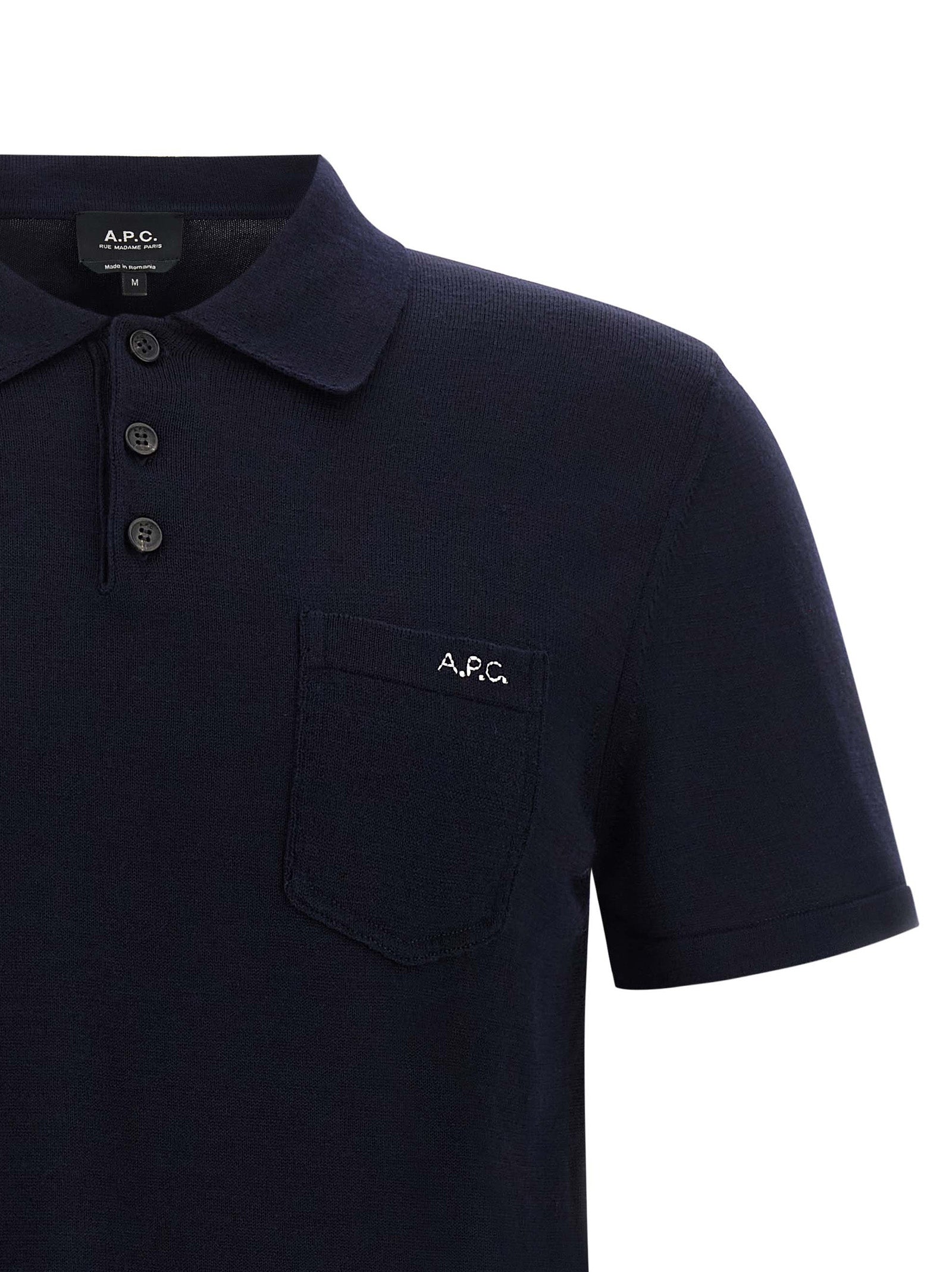 A.P.C. Blaues Poloshirt aus reiner Schurwolle