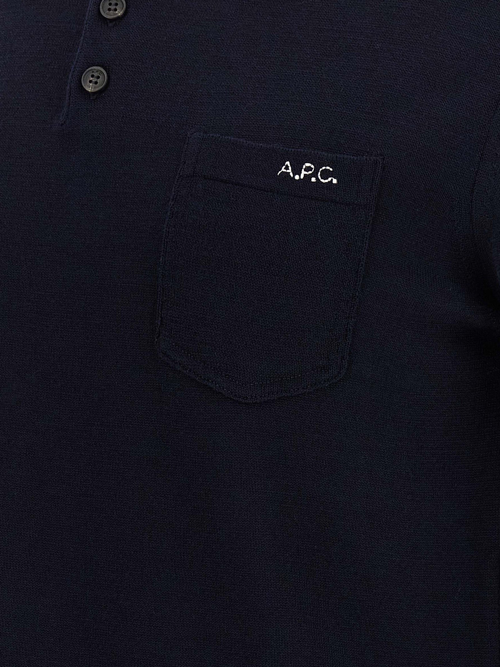 A.P.C. Blaues Poloshirt aus reiner Schurwolle