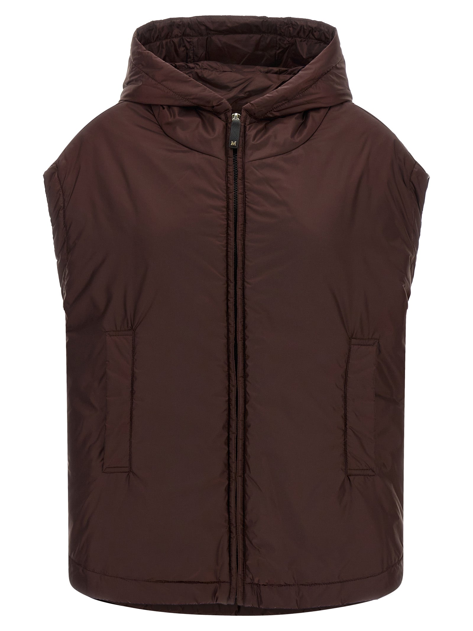 Max Mara Ärmellose Jacke in Bordeaux aus Polyester