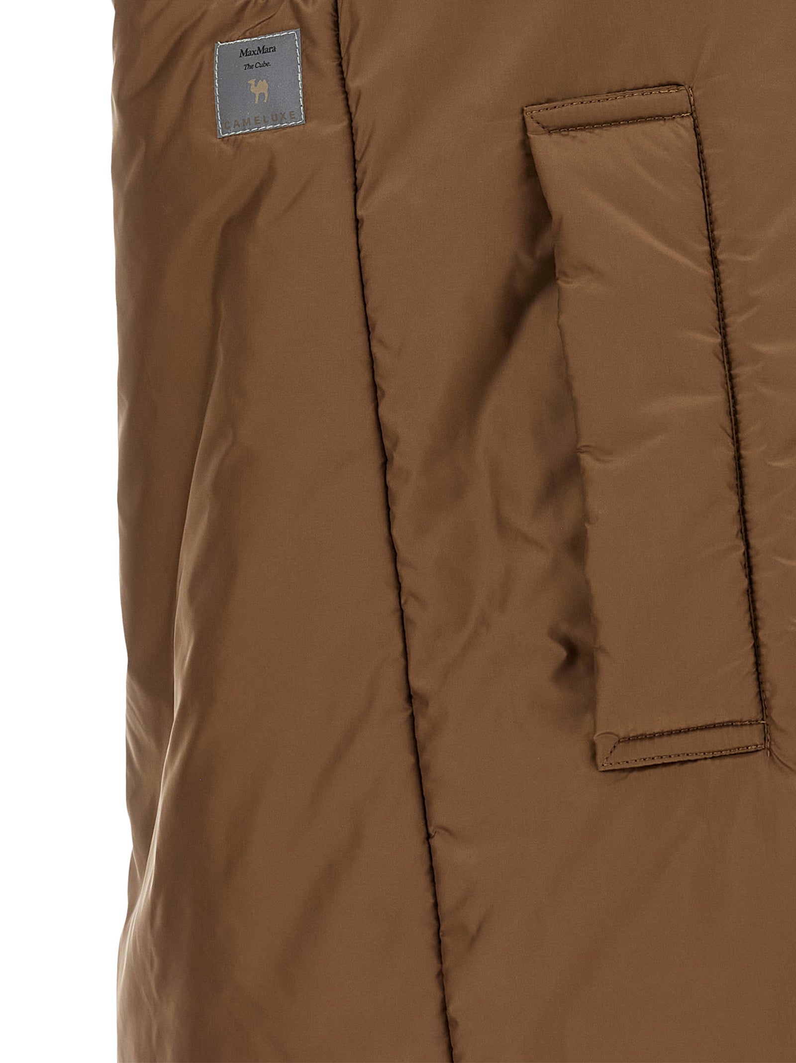 Max Mara Braune ärmellose Jacke aus Polyester