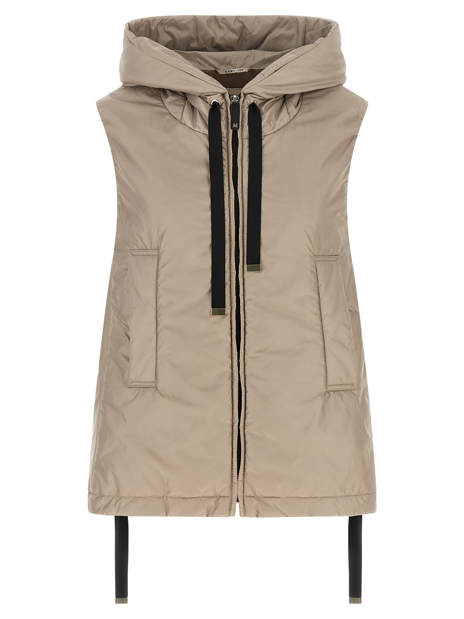 Max Mara Beige Polyester Ärmellose Jacke