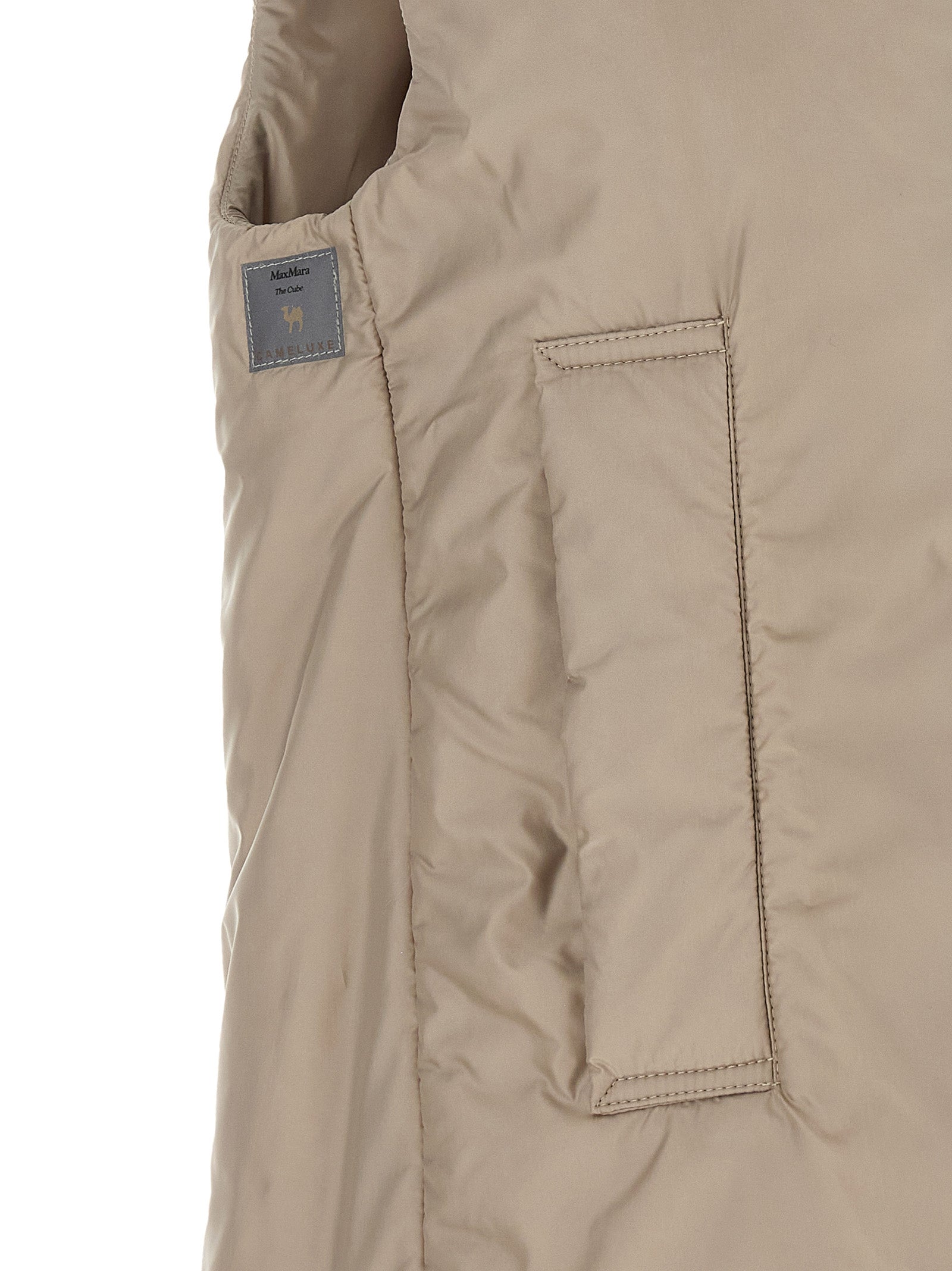 Max Mara Beige Polyester Ärmellose Jacke