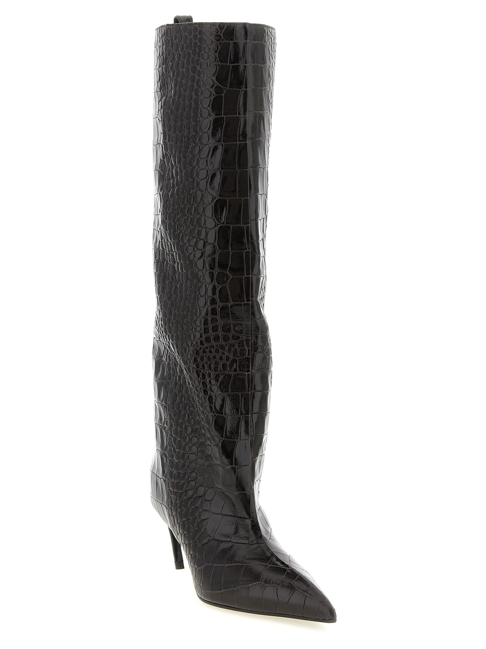 The Attico Over-the-Knee-Stiefel aus braunem Rindsleder