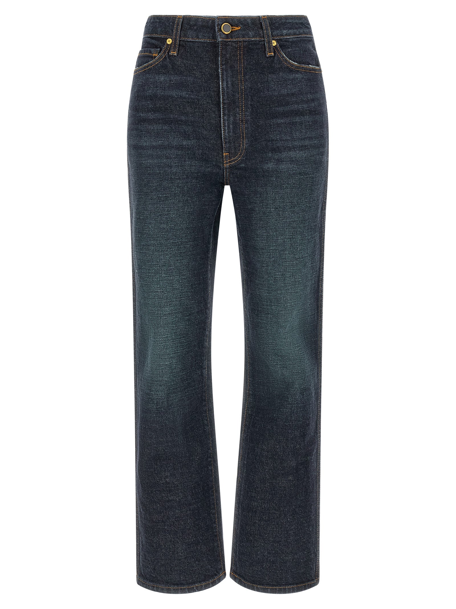 Khaite Blaue Baumwoll-Jeans mit ausgestelltem Bein