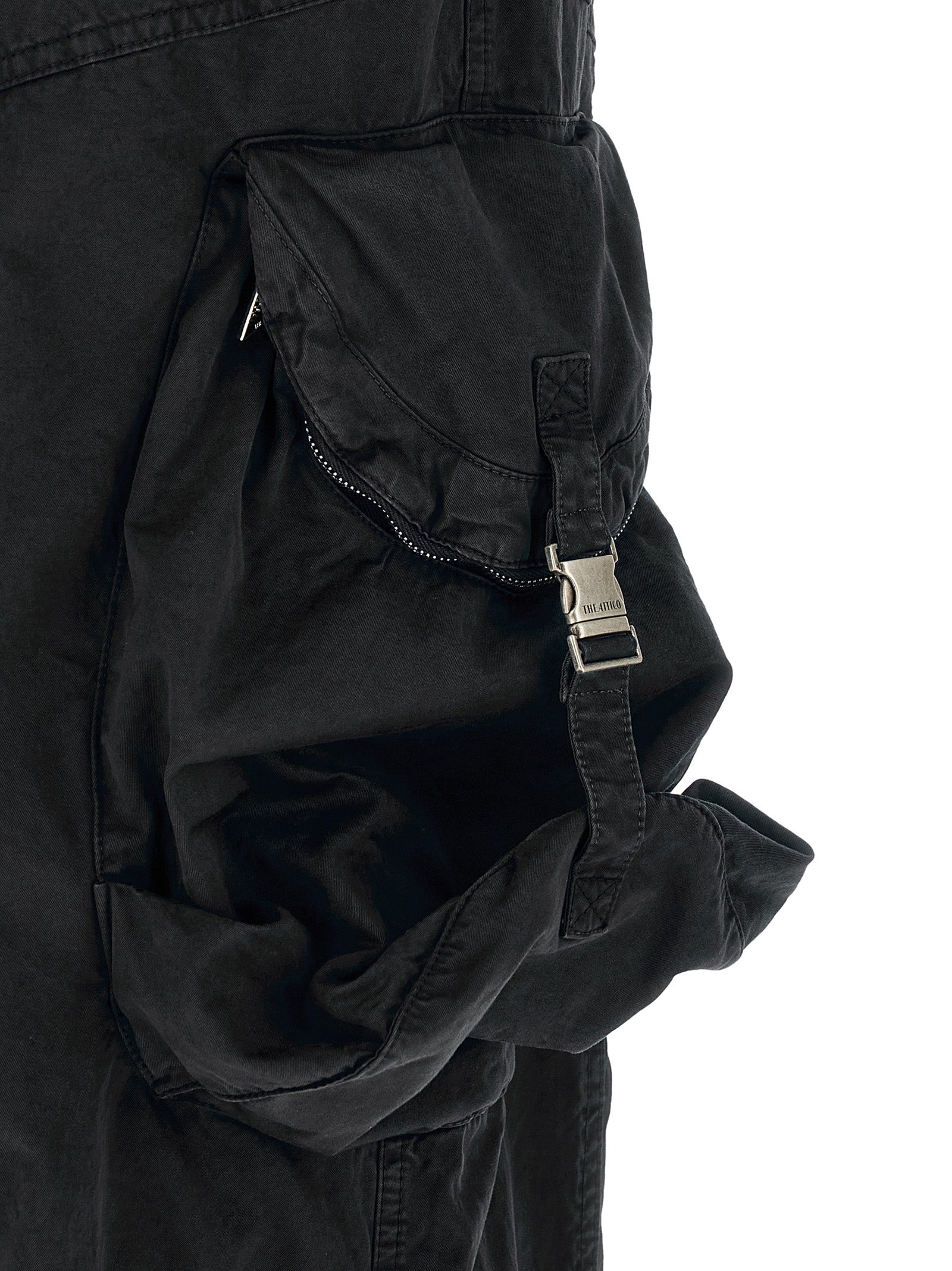 The Attico Schwarze Cargo-Hose aus Baumwolle