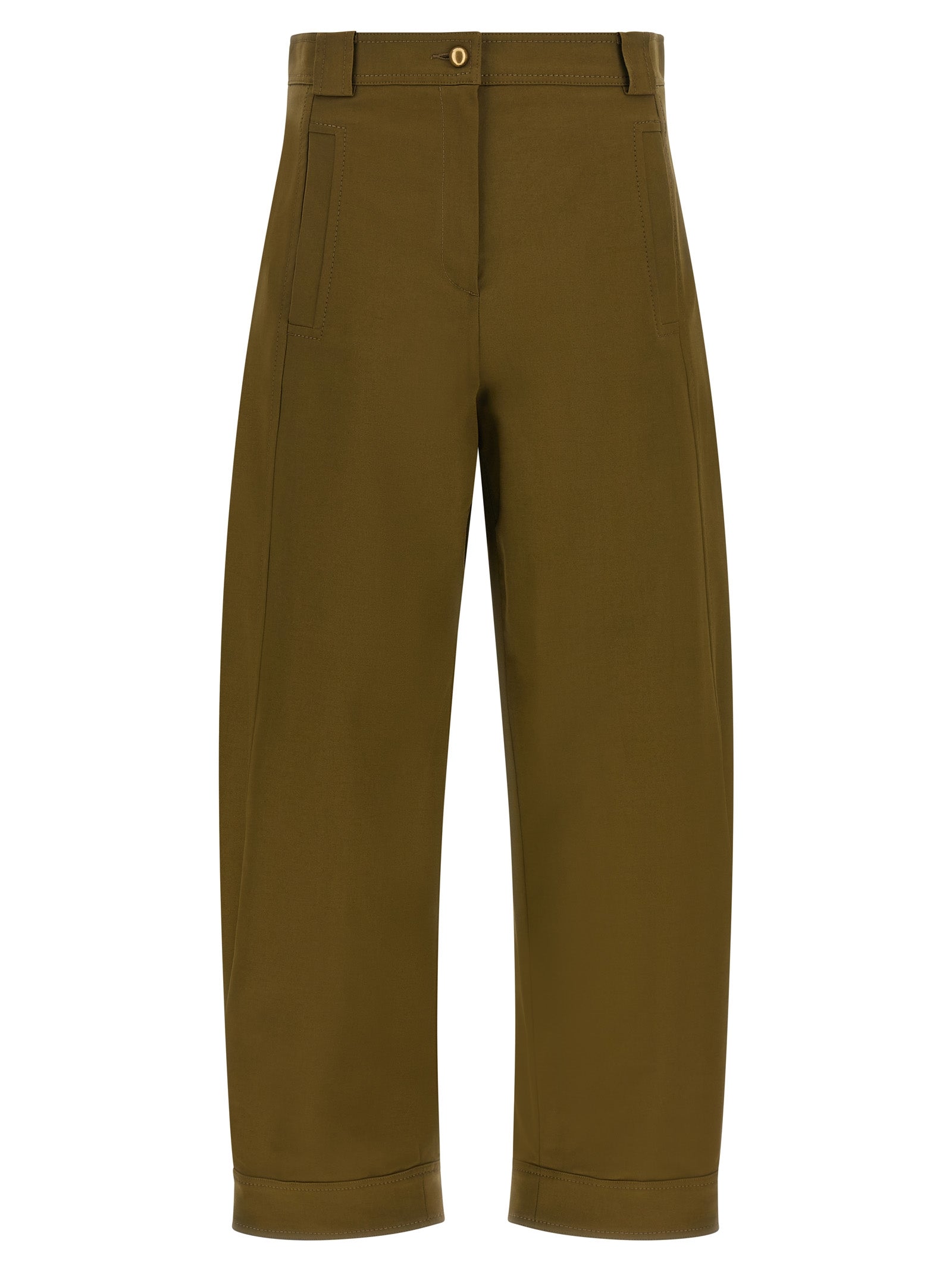 Max Mara Zweifarbige Baumwoll-Cropped-Hose