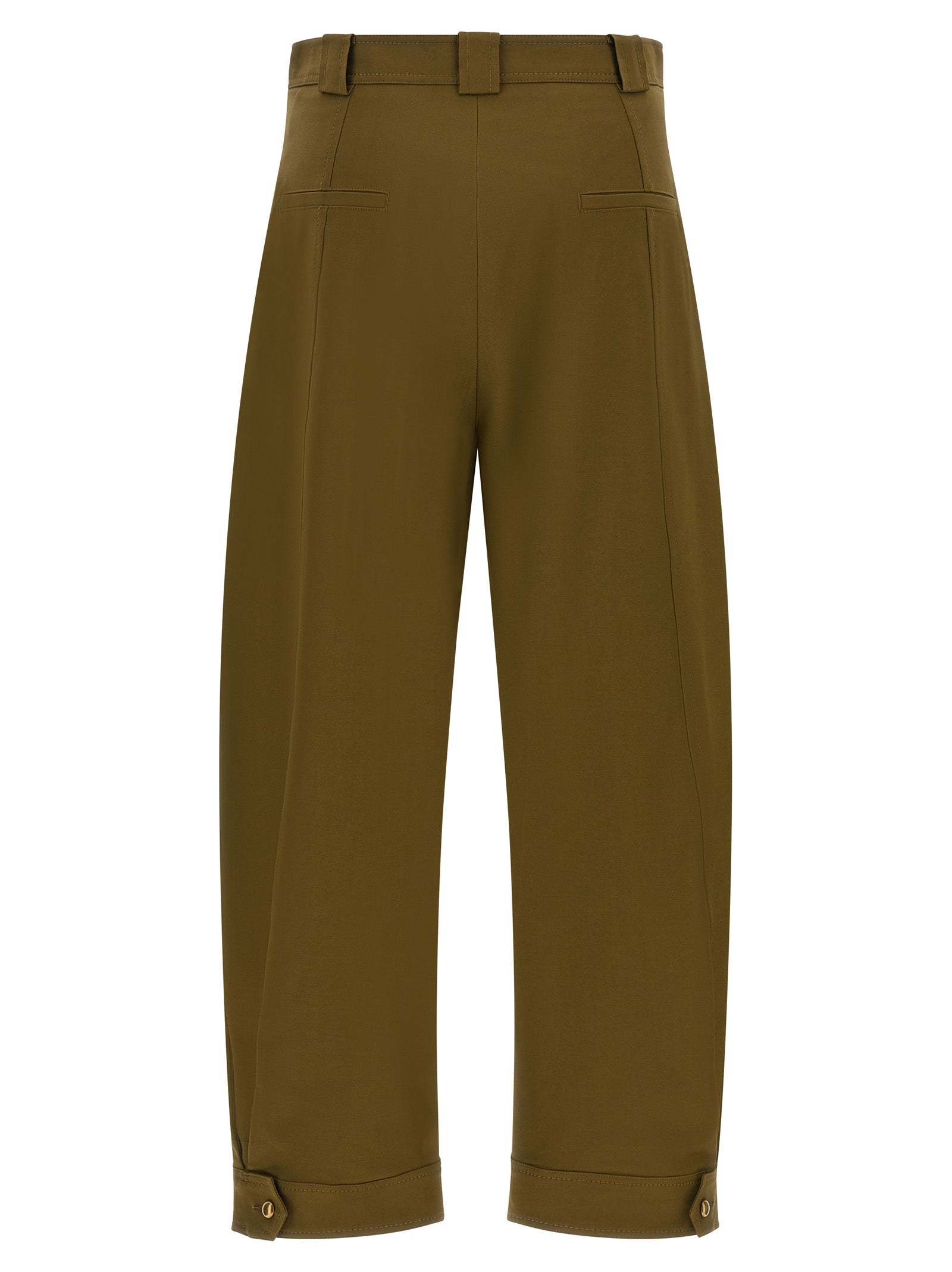 Max Mara Zweifarbige Baumwoll-Cropped-Hose