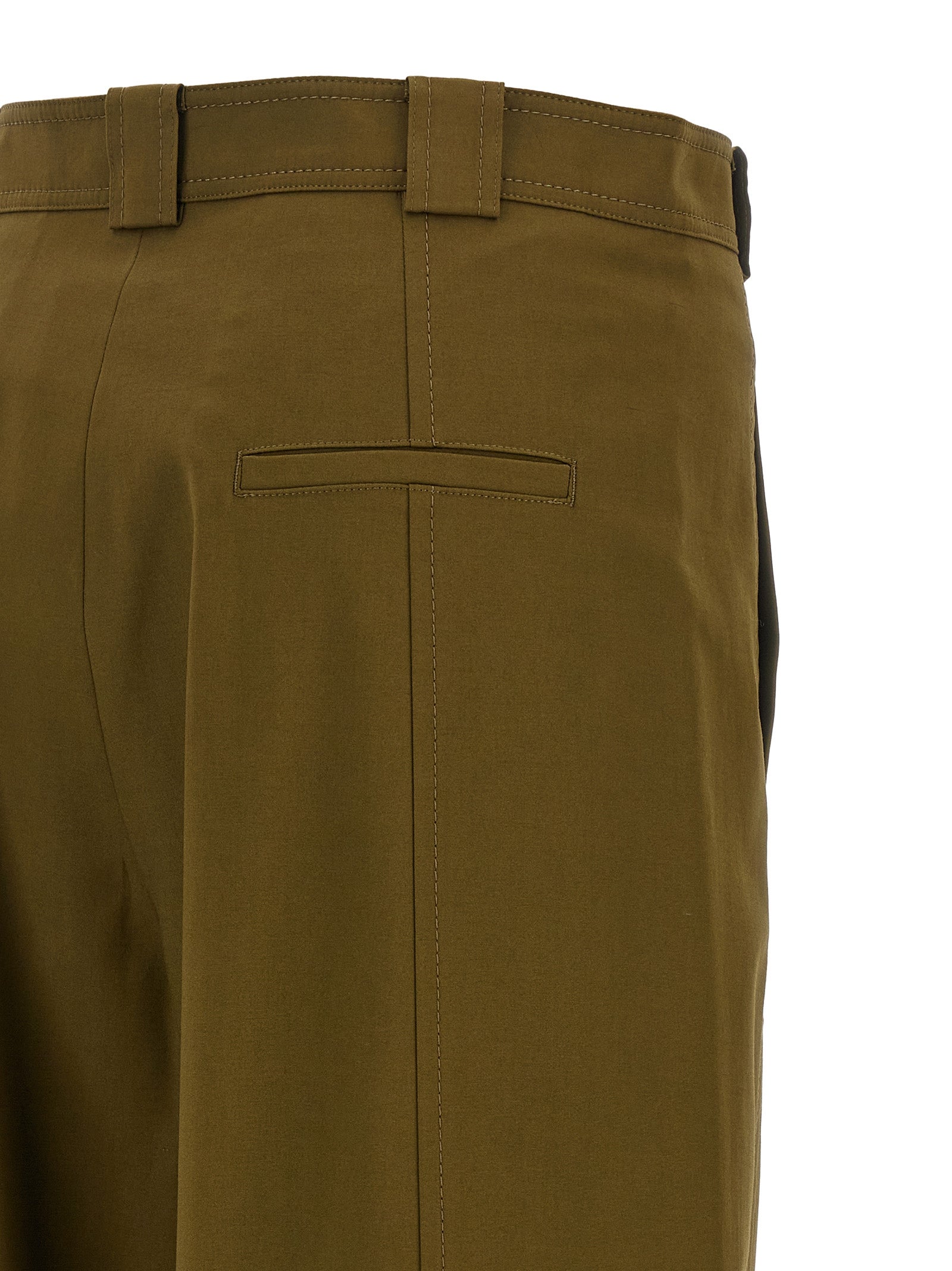 Max Mara Zweifarbige Baumwoll-Cropped-Hose