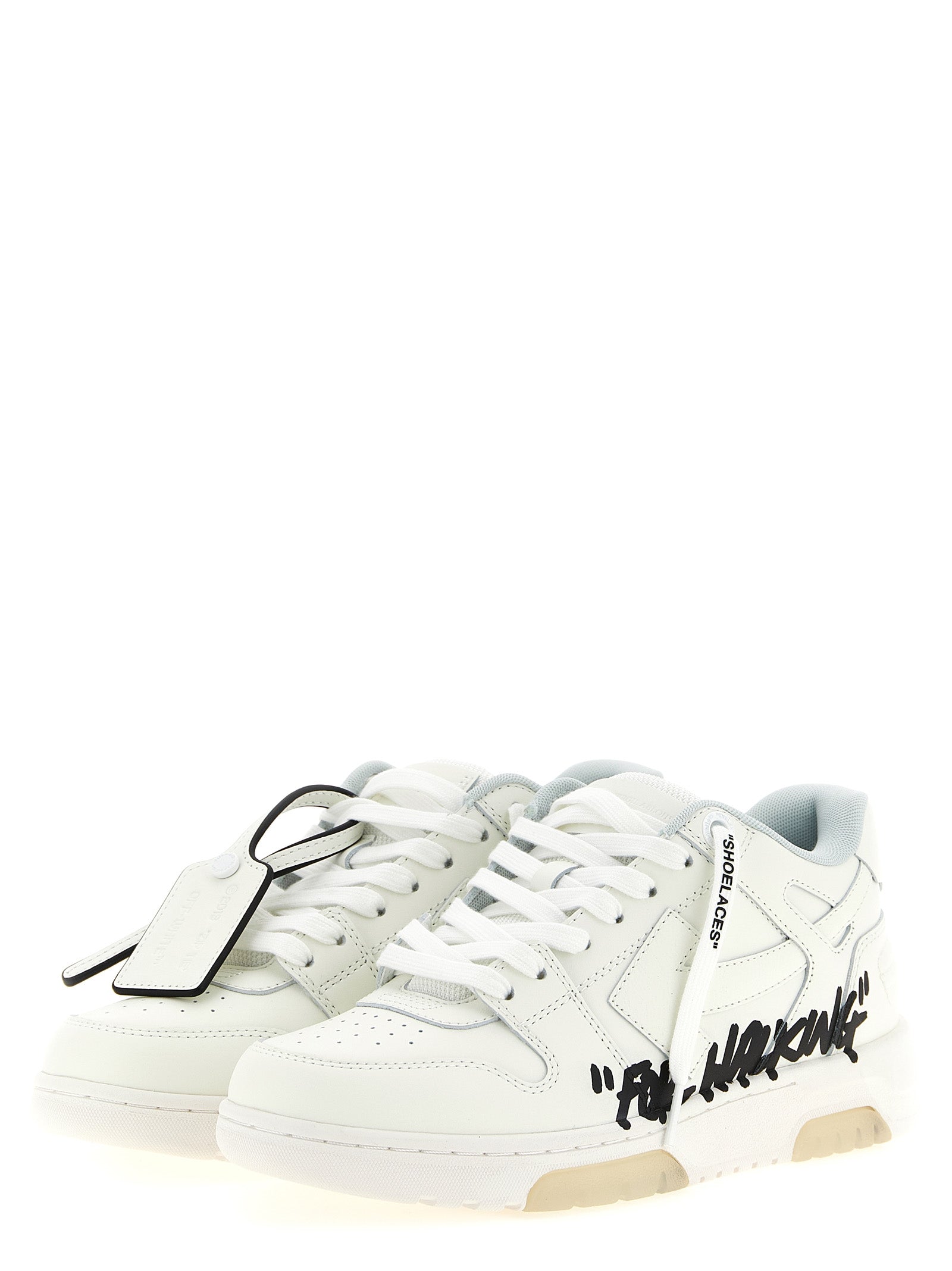 Off-White Zweifarbige Kalbsleder-Sneaker im Athletic-Stil