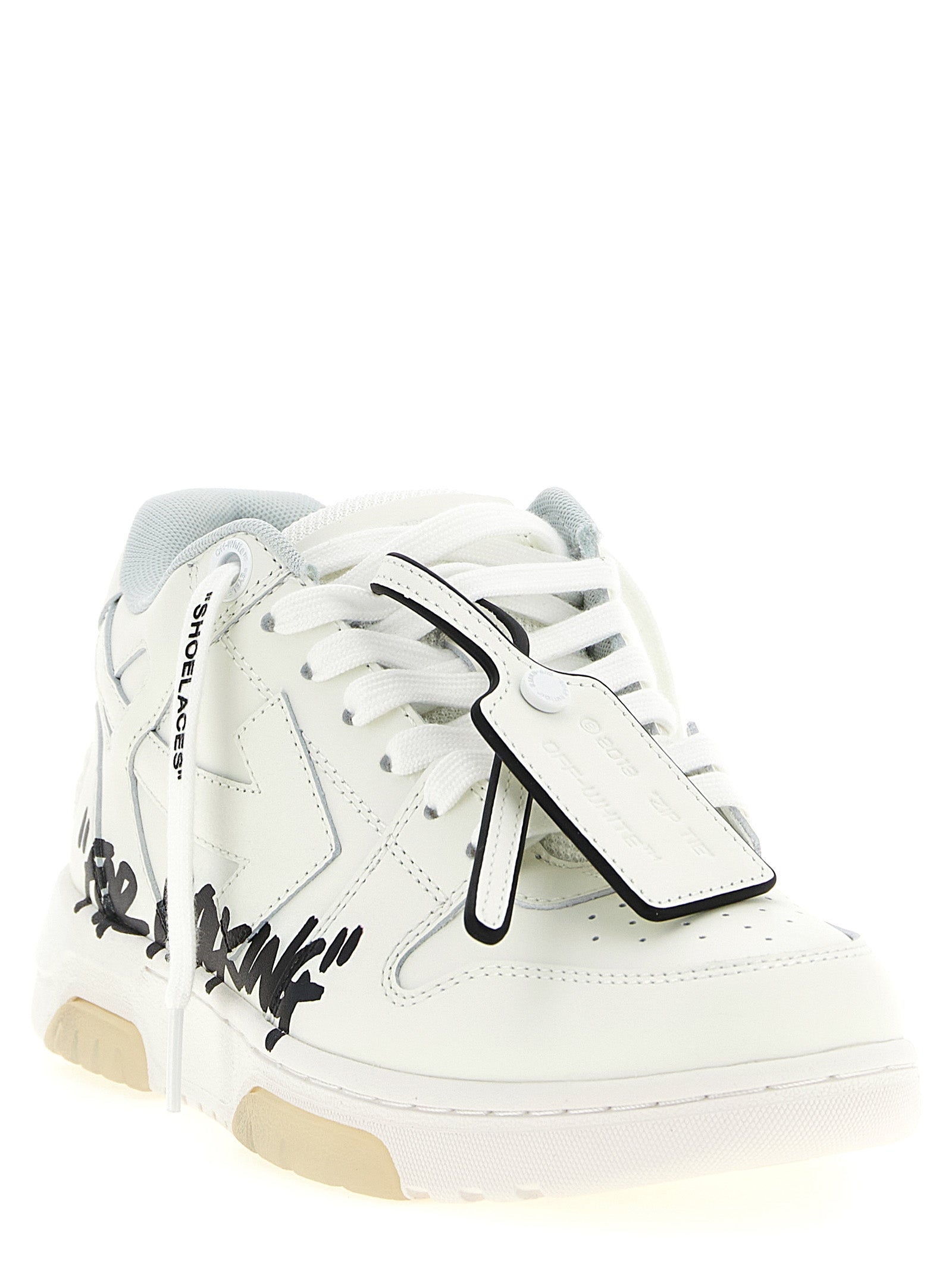 Off-White Zweifarbige Kalbsleder-Sneaker im Athletic-Stil