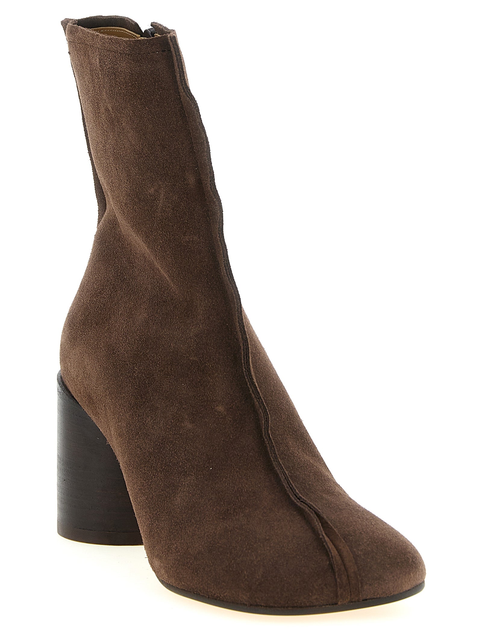 MM6 Maison Margiela Braune Ankle Boots aus Rindsleder