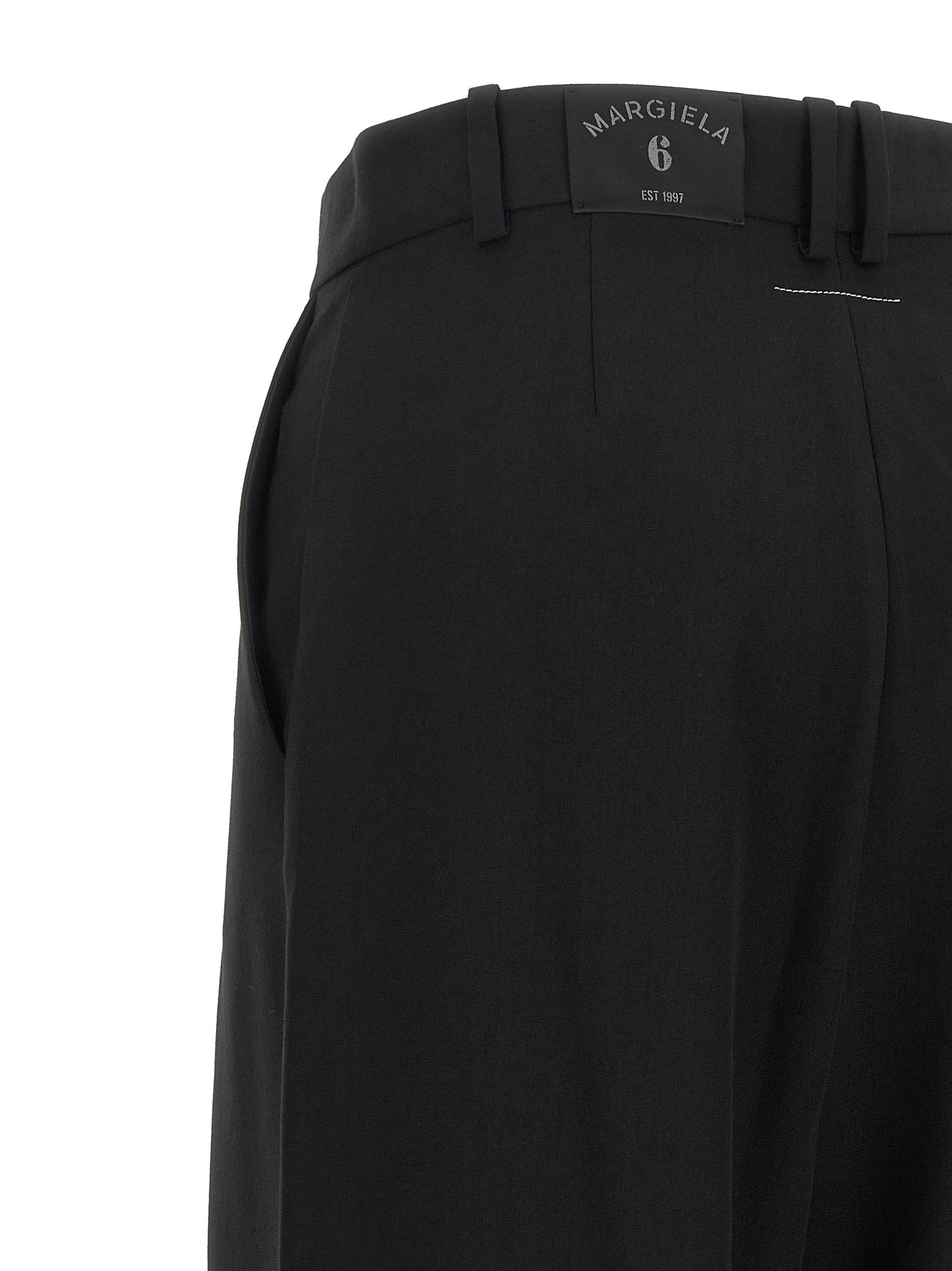 MM6 Maison Margiela Schwarze Freizeithose aus Polyester