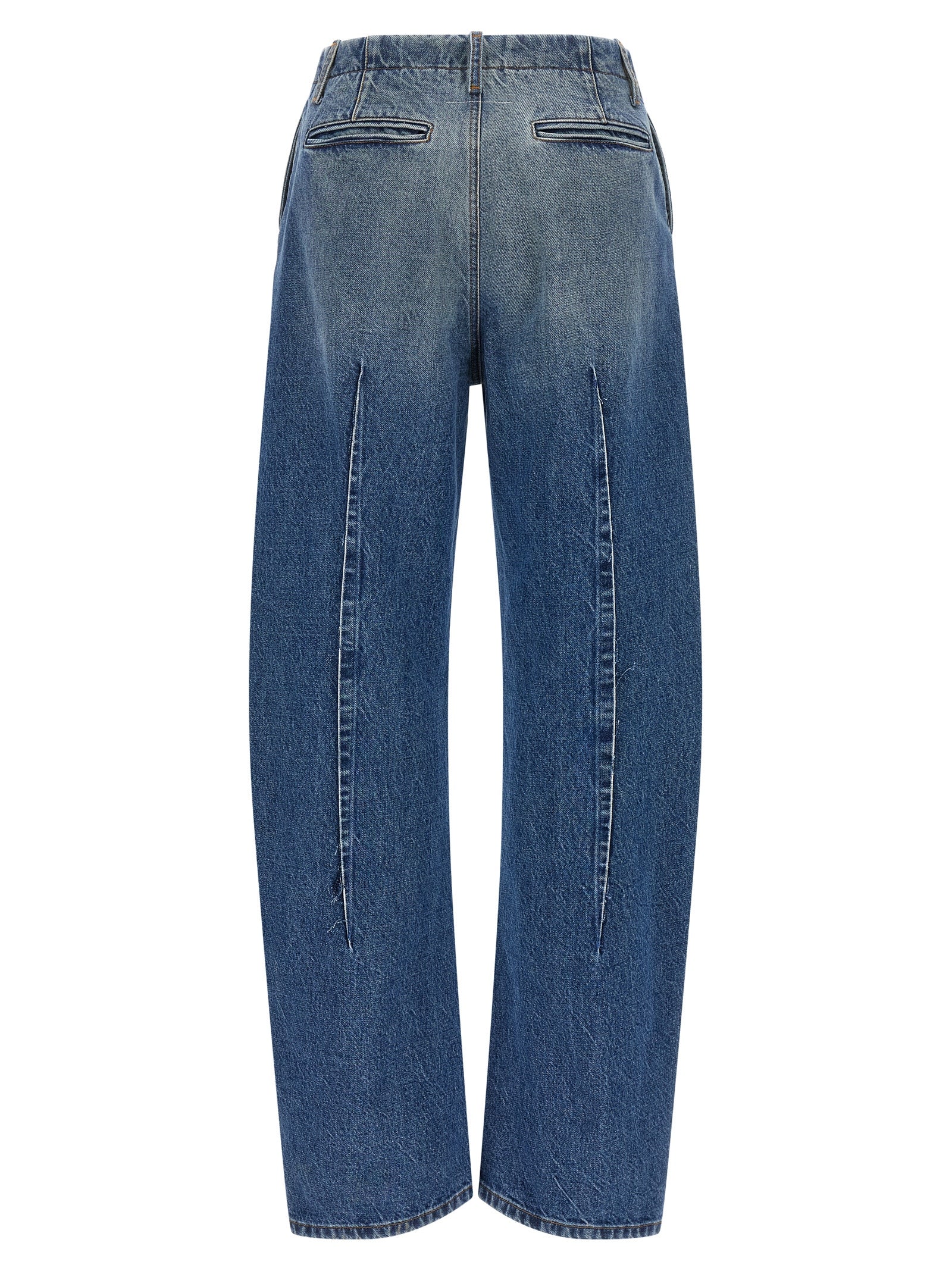 MM6 Maison Margiela Blaue High-Waist Jeans aus Baumwolle