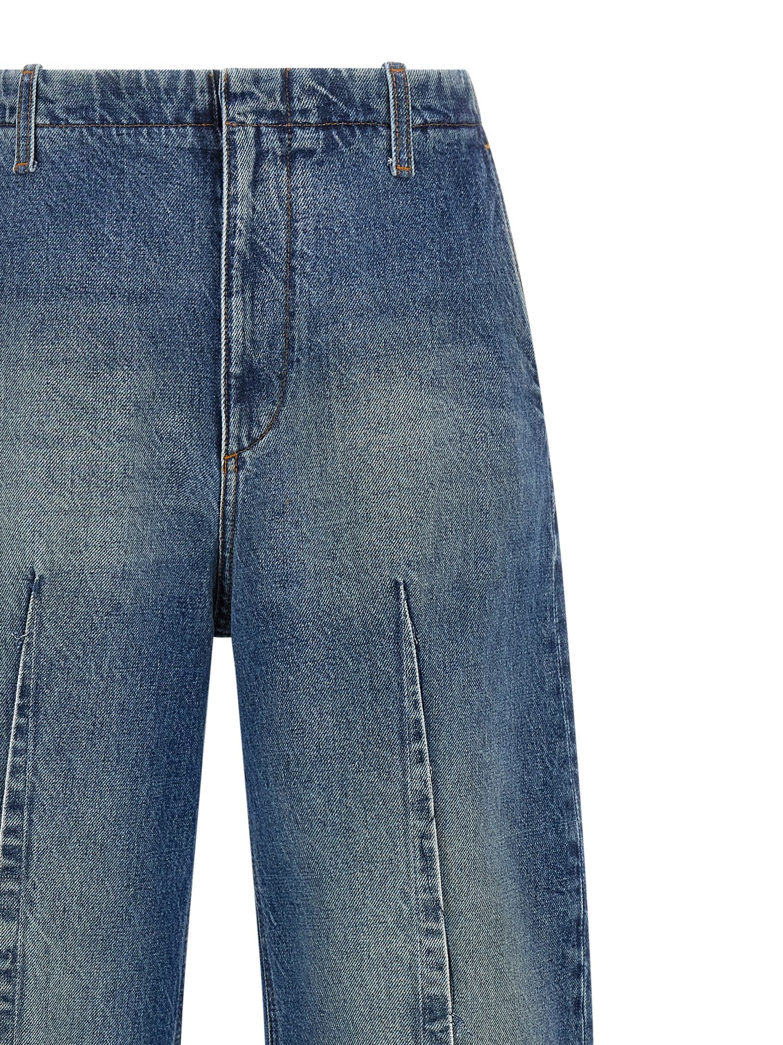 MM6 Maison Margiela Blaue High-Waist Jeans aus Baumwolle