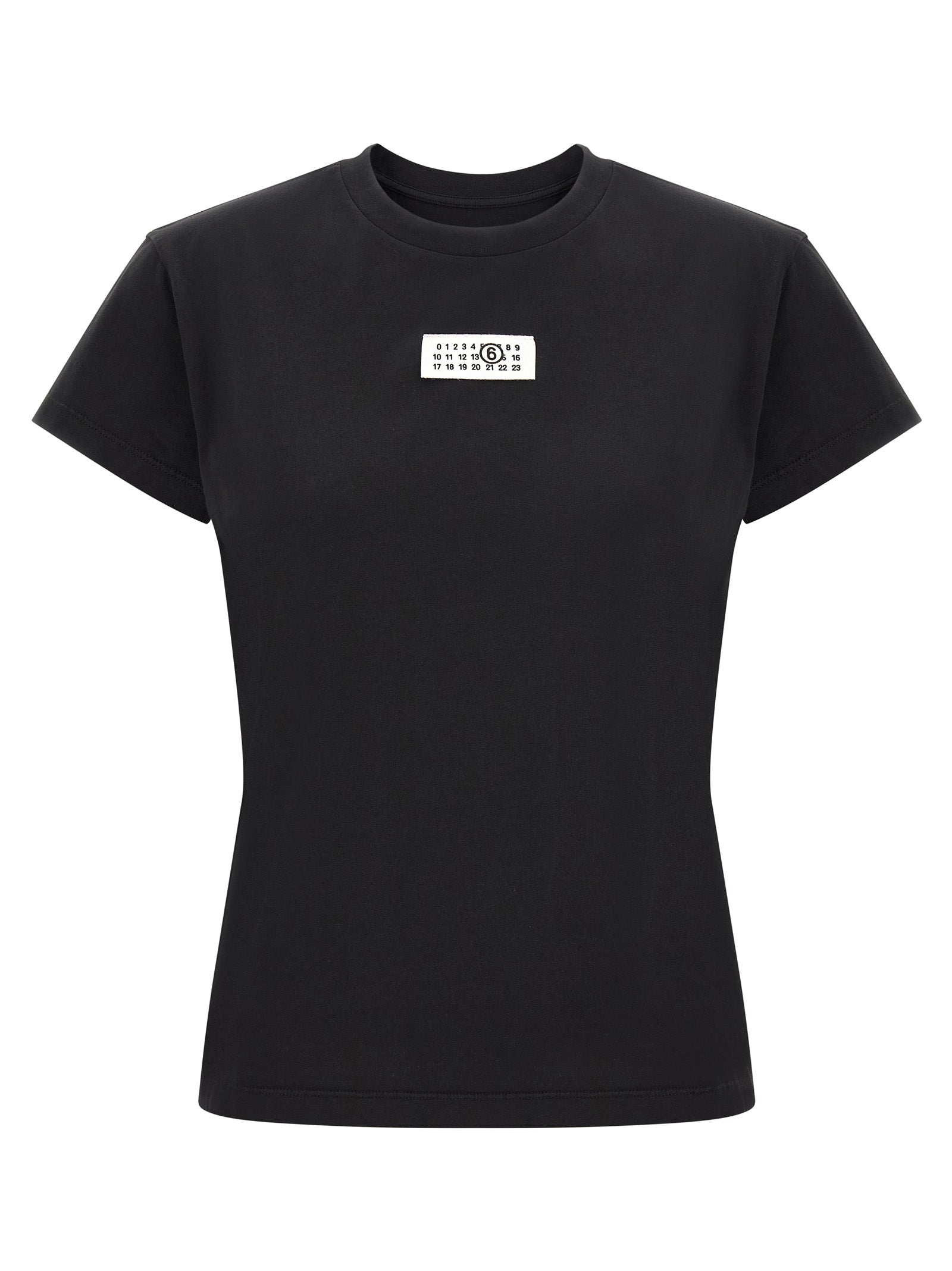 MM6 Maison Margiela Schwarzes Baumwoll-T-Shirt