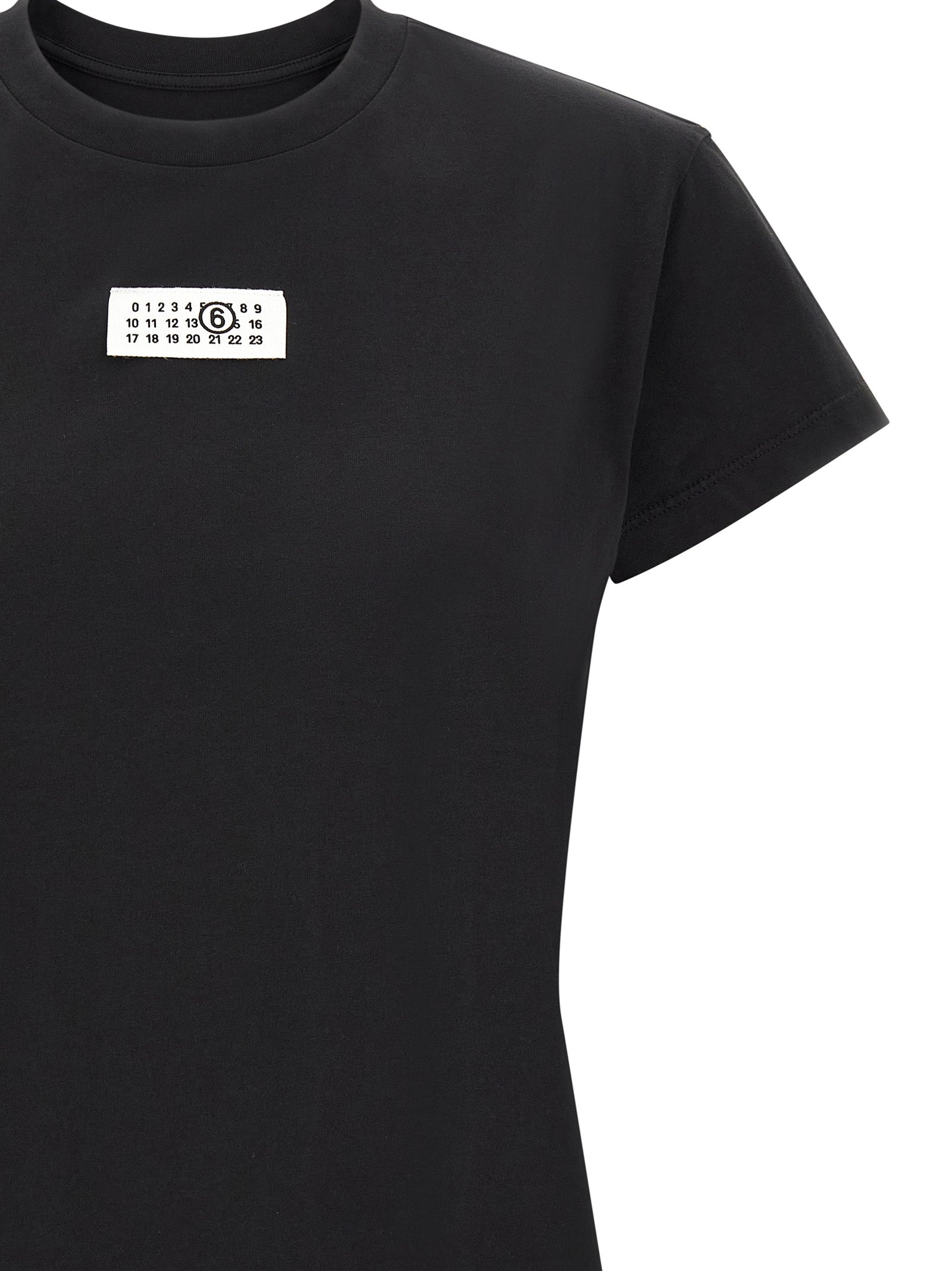 MM6 Maison Margiela Schwarzes Baumwoll-T-Shirt