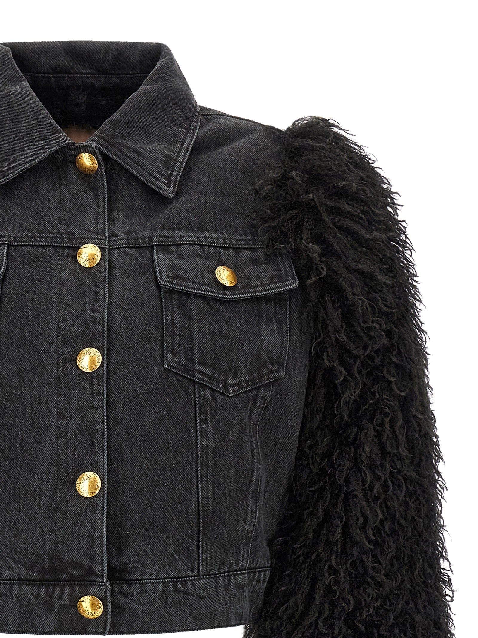 Twinset Schwarze Baumwoll-Denimjacke