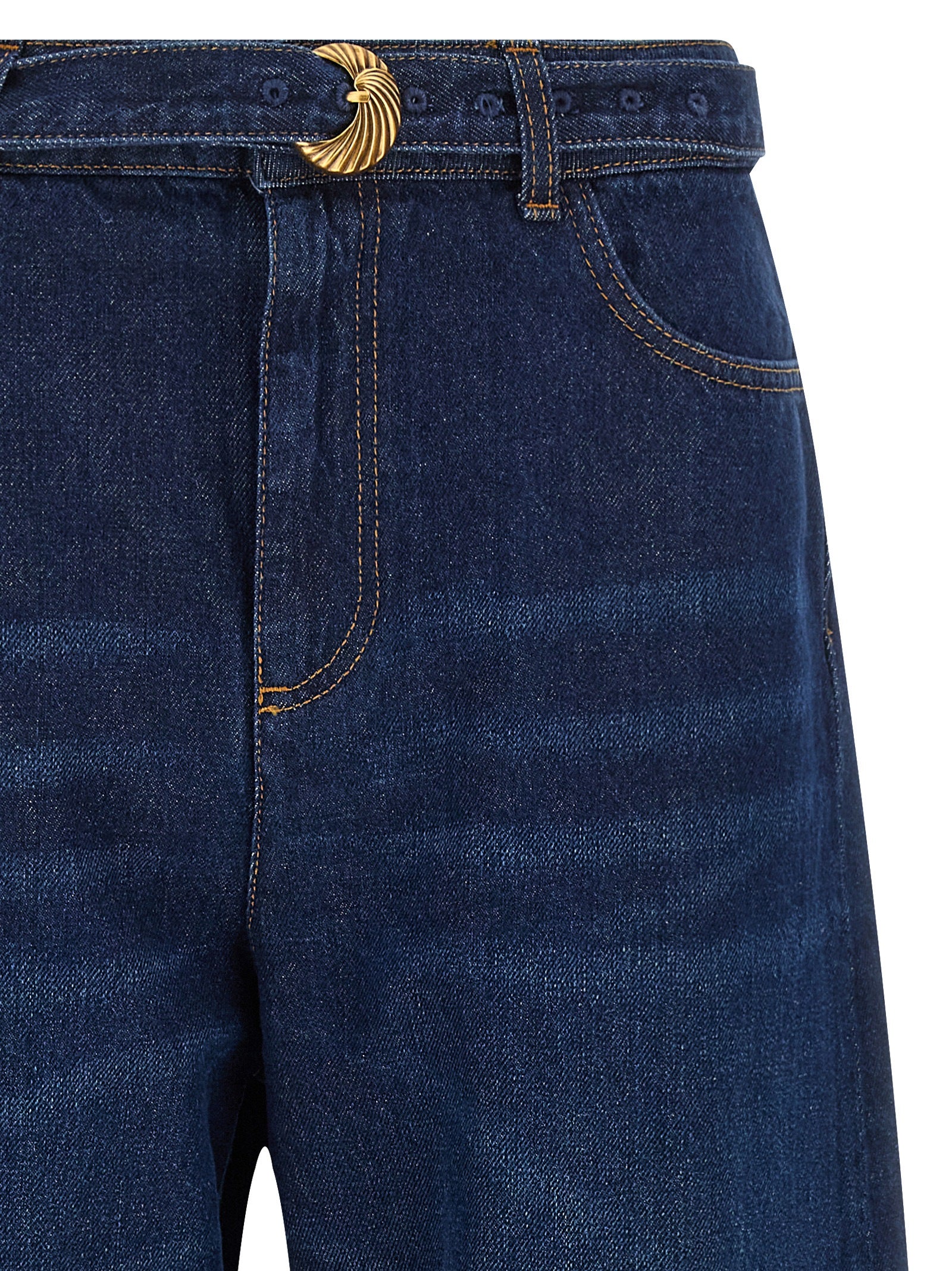 Twinset Blaue High-Waist Jeans aus Baumwolle