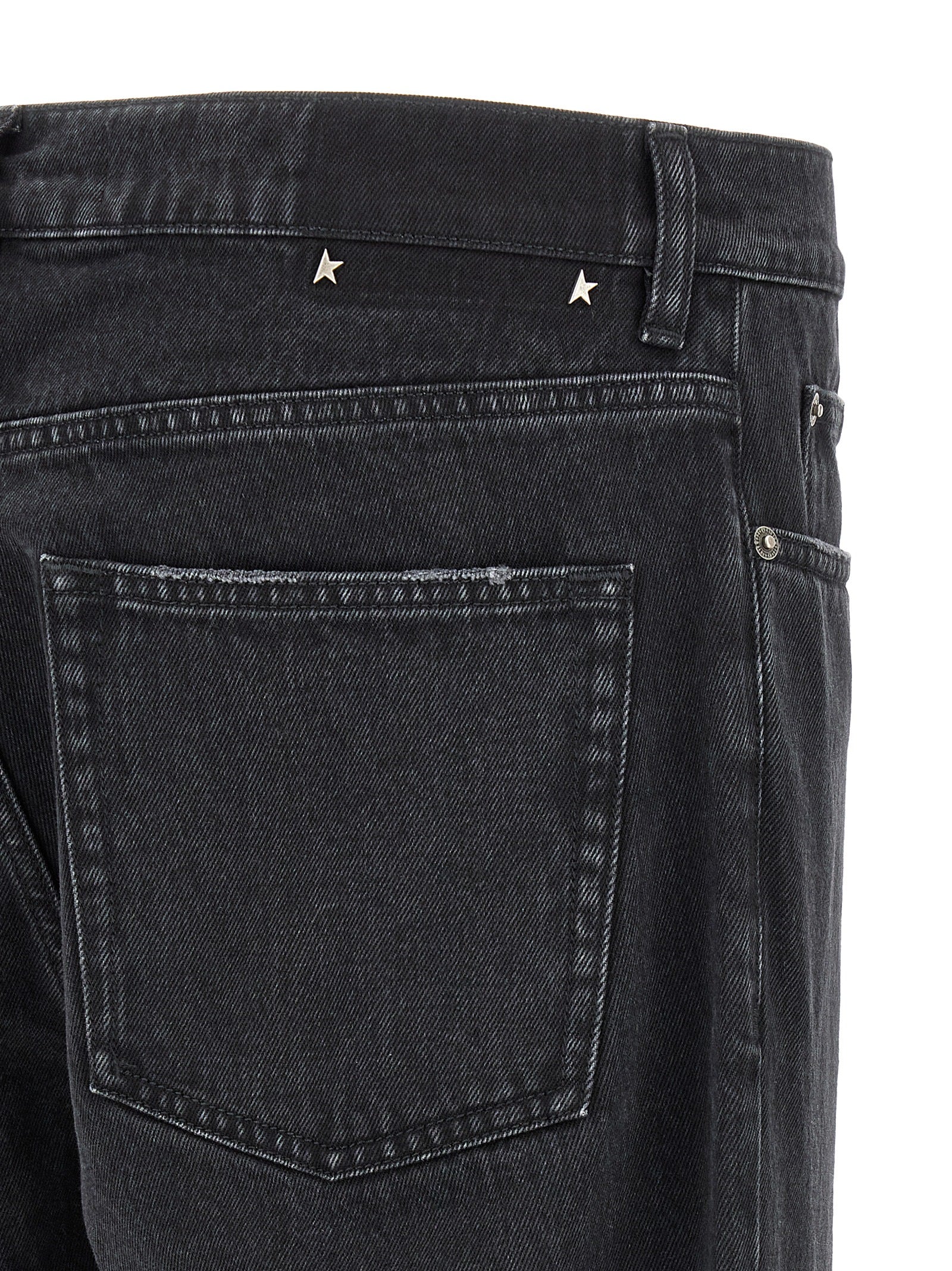 Golden Goose Schwarze Baumwoll-Jeans mit geradem Bein
