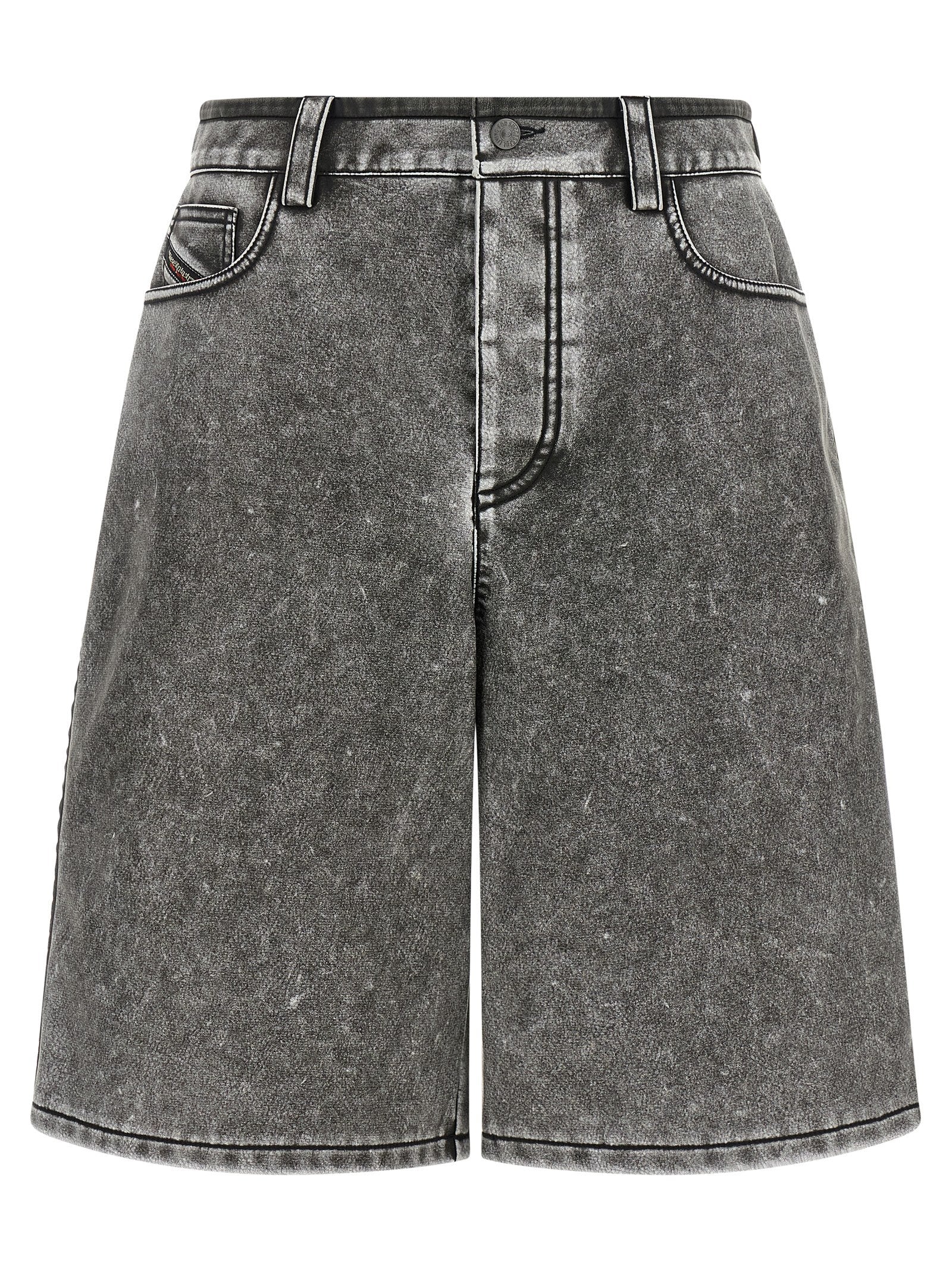 Diesel Graue Bermuda-Shorts aus Polyethylen