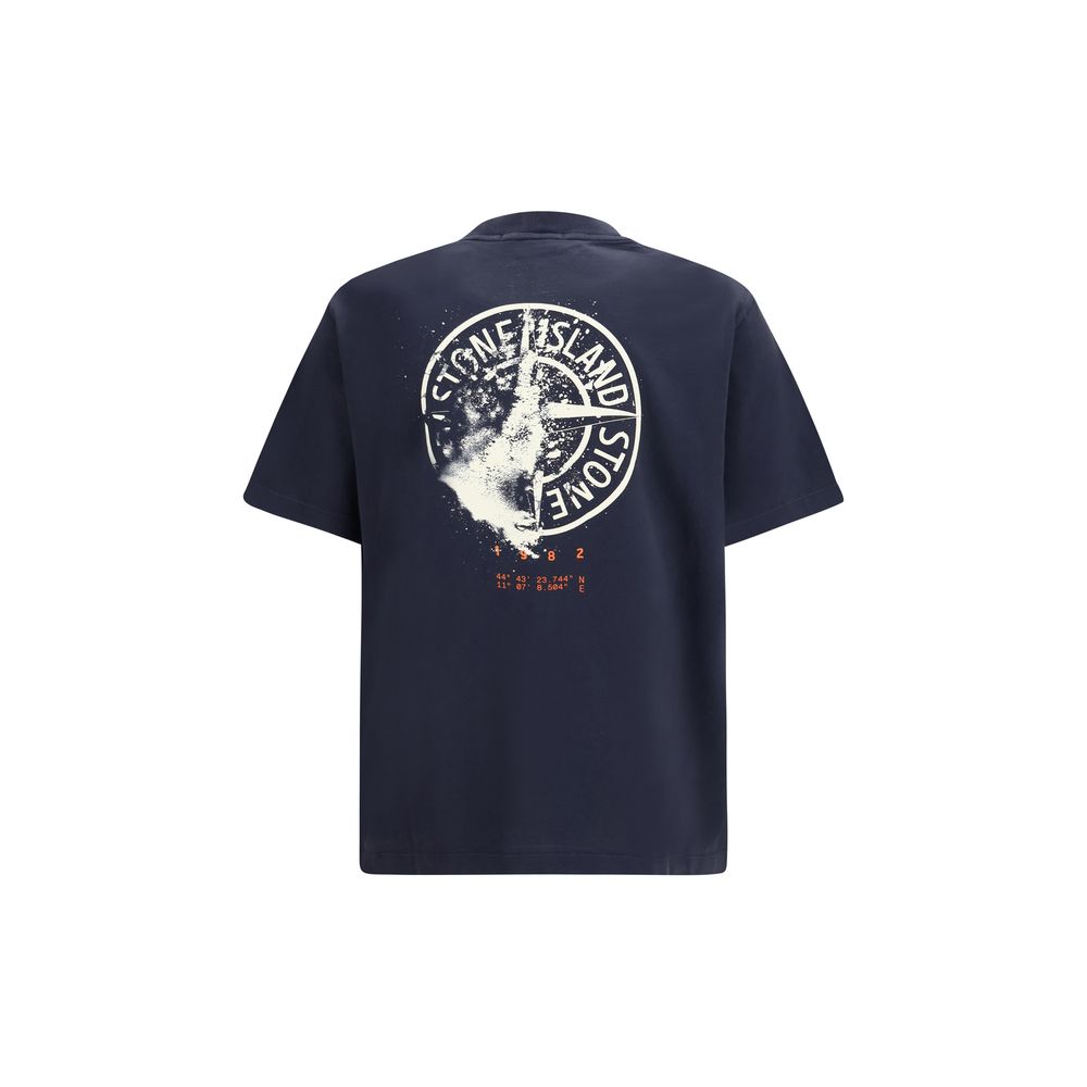 Stone Island Blaues Baumwoll-Sportswear-T-Shirt