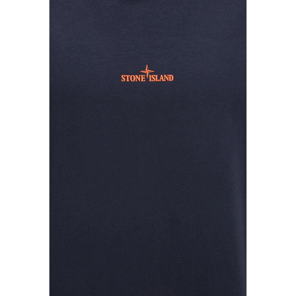 Stone Island Blaues Baumwoll-Sportswear-T-Shirt