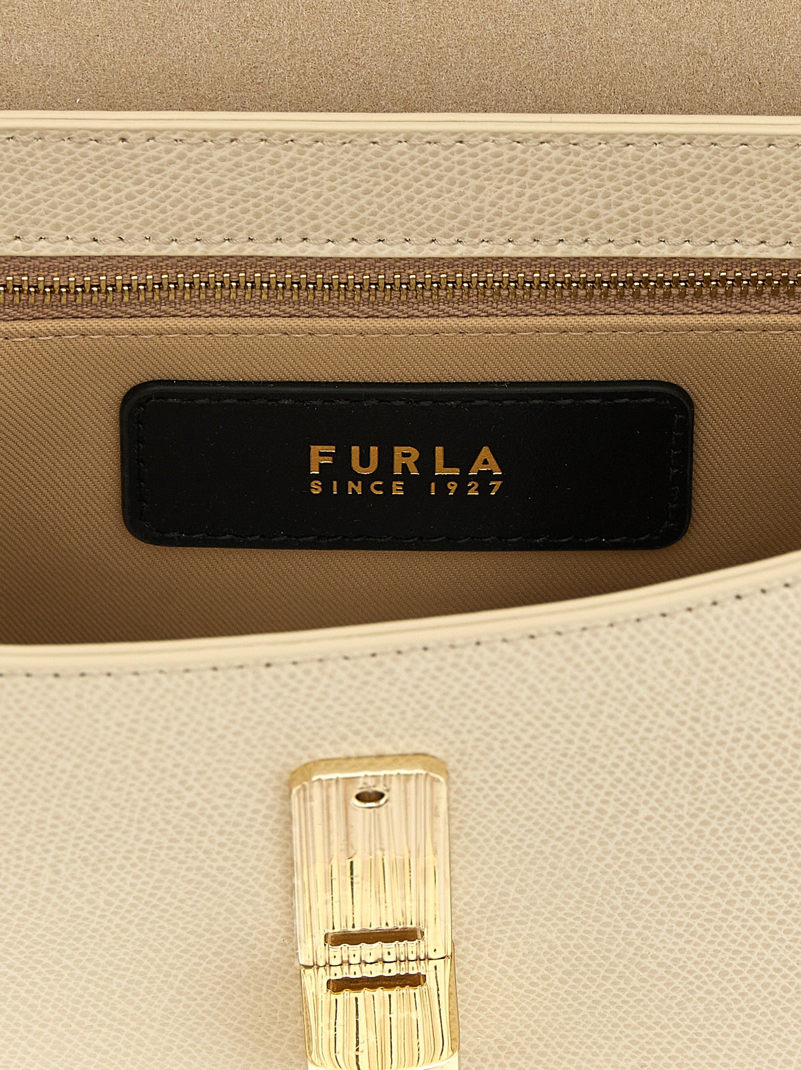 Furla Weiße Kalbsleder-Umhängetasche