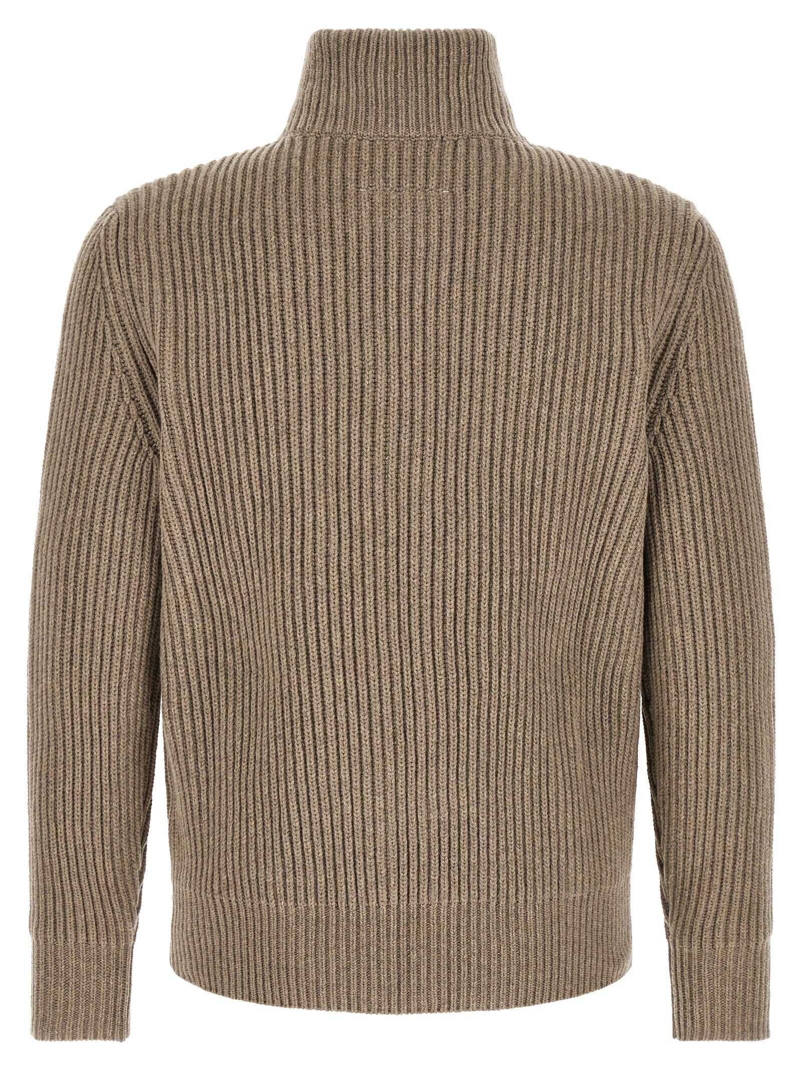 MM6 Maison Margiela Beige Wollmantel Lang