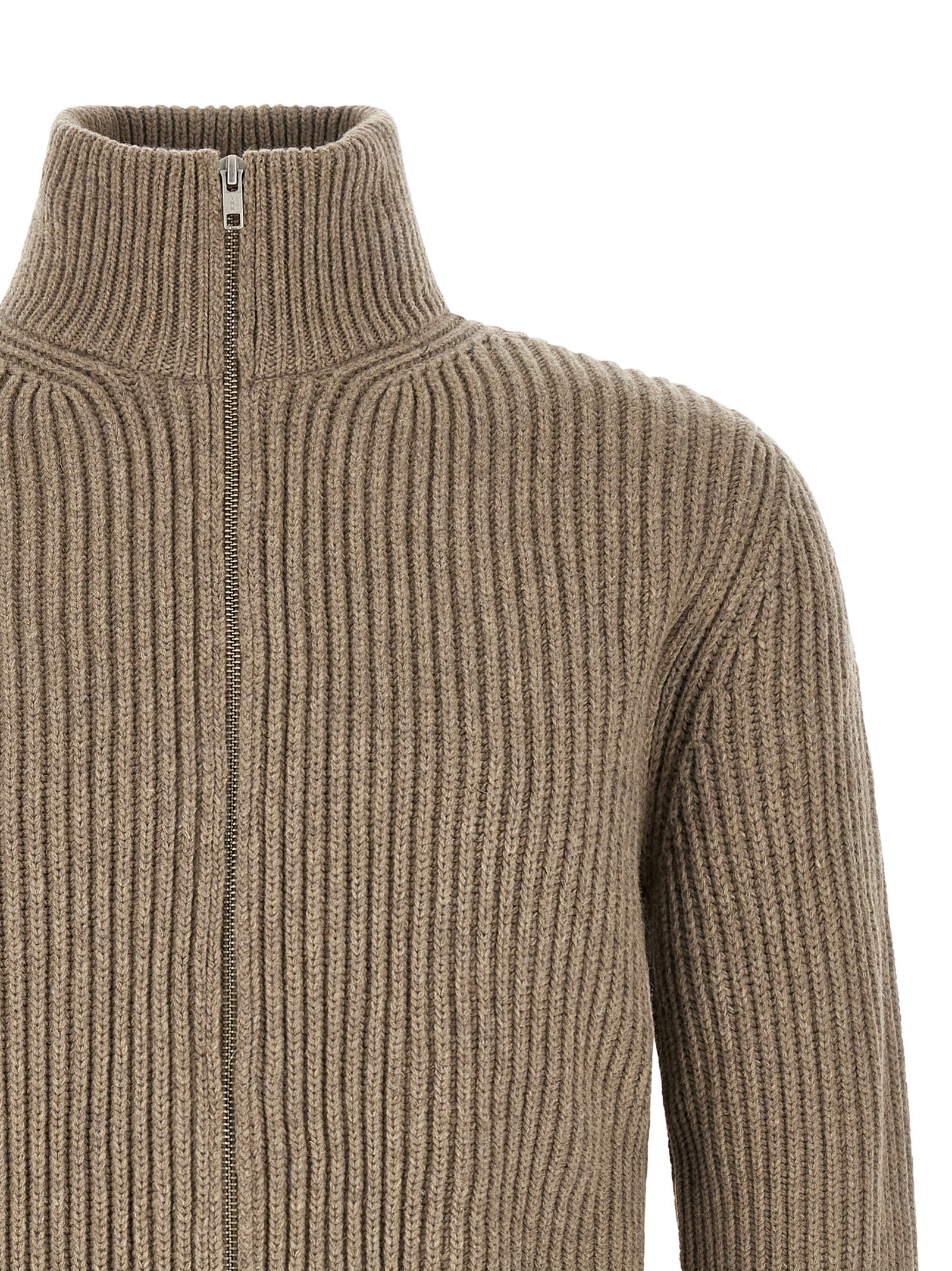 MM6 Maison Margiela Beige Wollmantel Lang