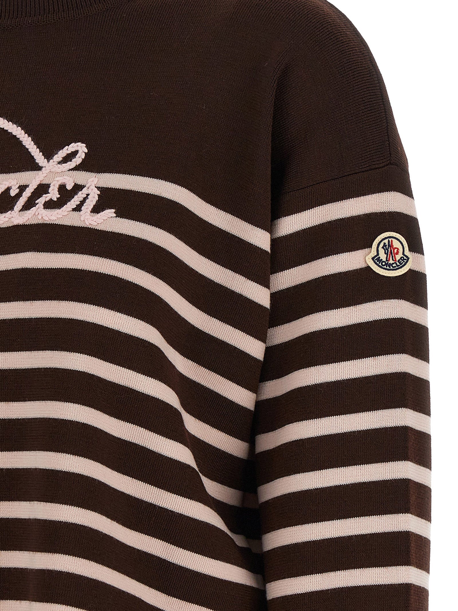 Moncler Weiße Strickjacke aus reiner Schurwolle