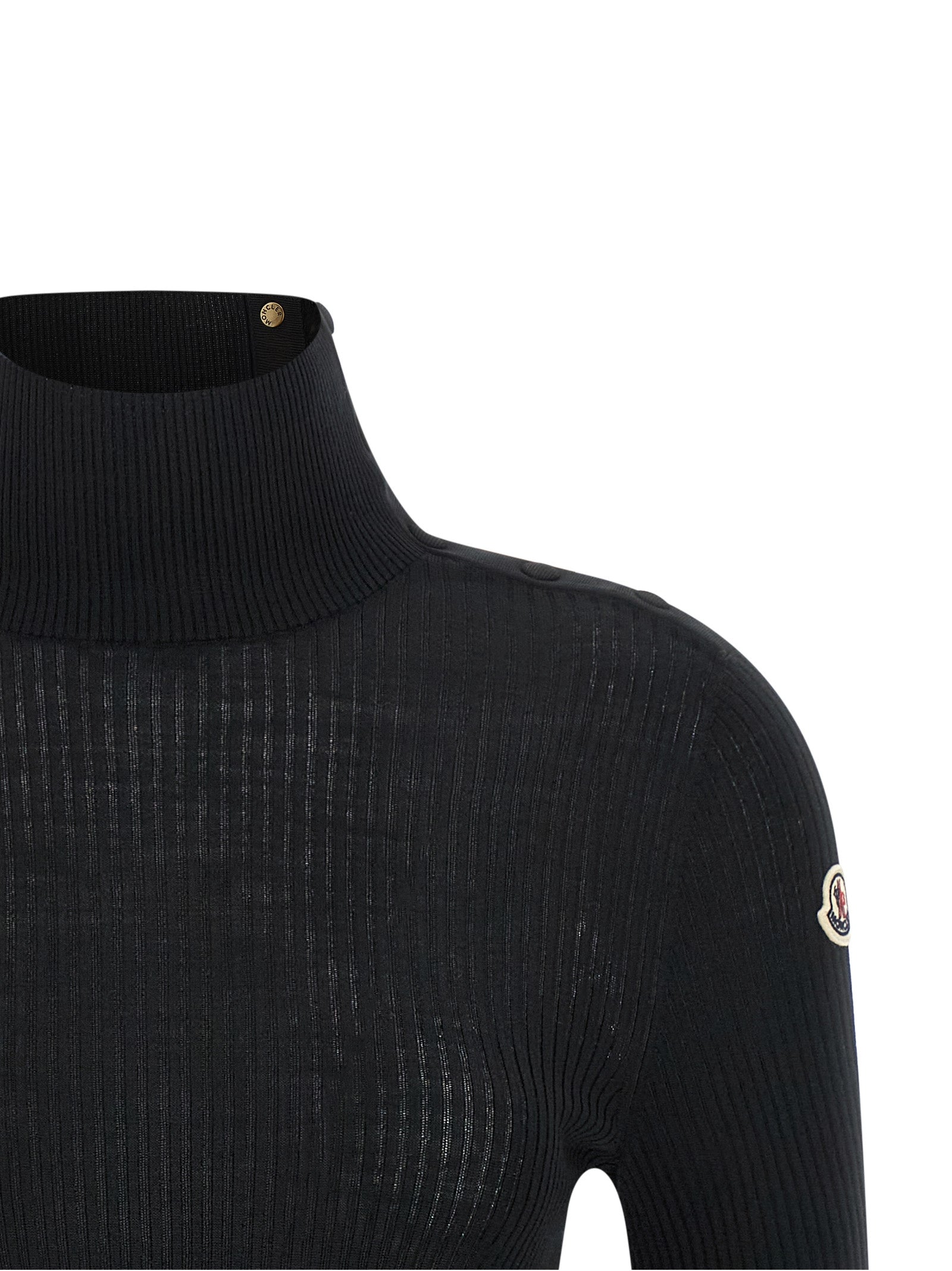 Moncler Schwarzer Cardigan aus Schurwolle