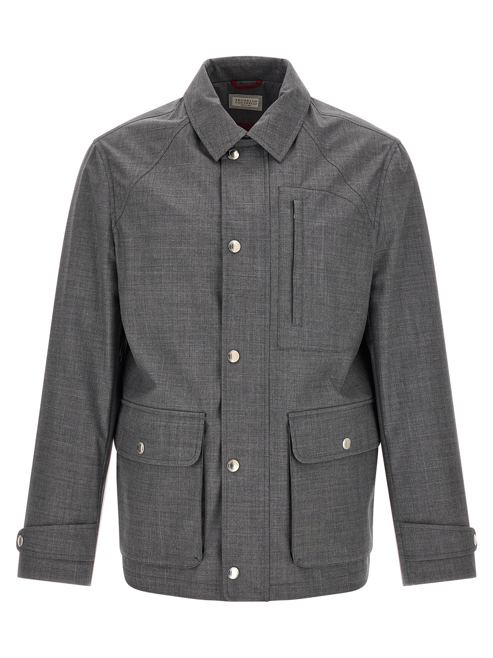 Brunello Cucinelli Grauer Virgin Wool Maxikleid