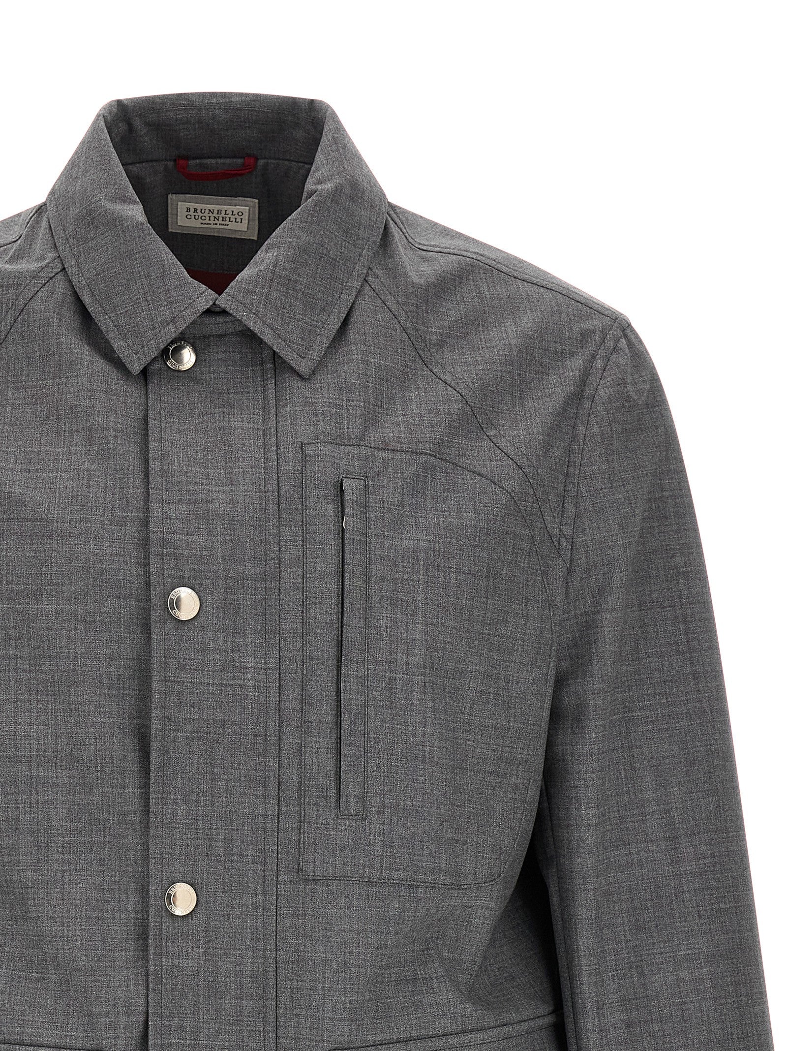 Brunello Cucinelli Grauer Virgin Wool Maxikleid