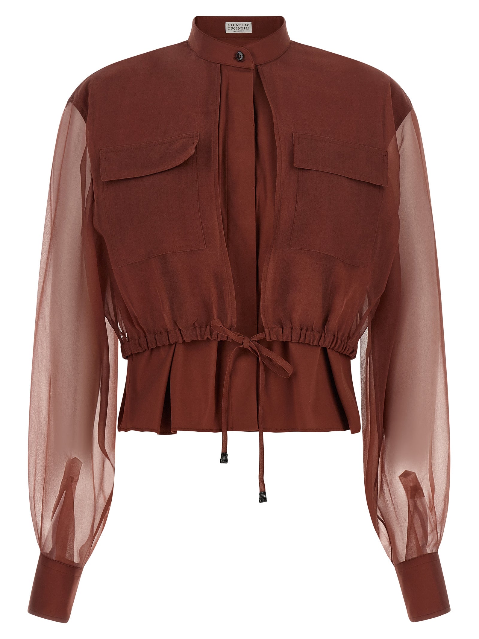 Brunello Cucinelli Braune Baumwollbluse