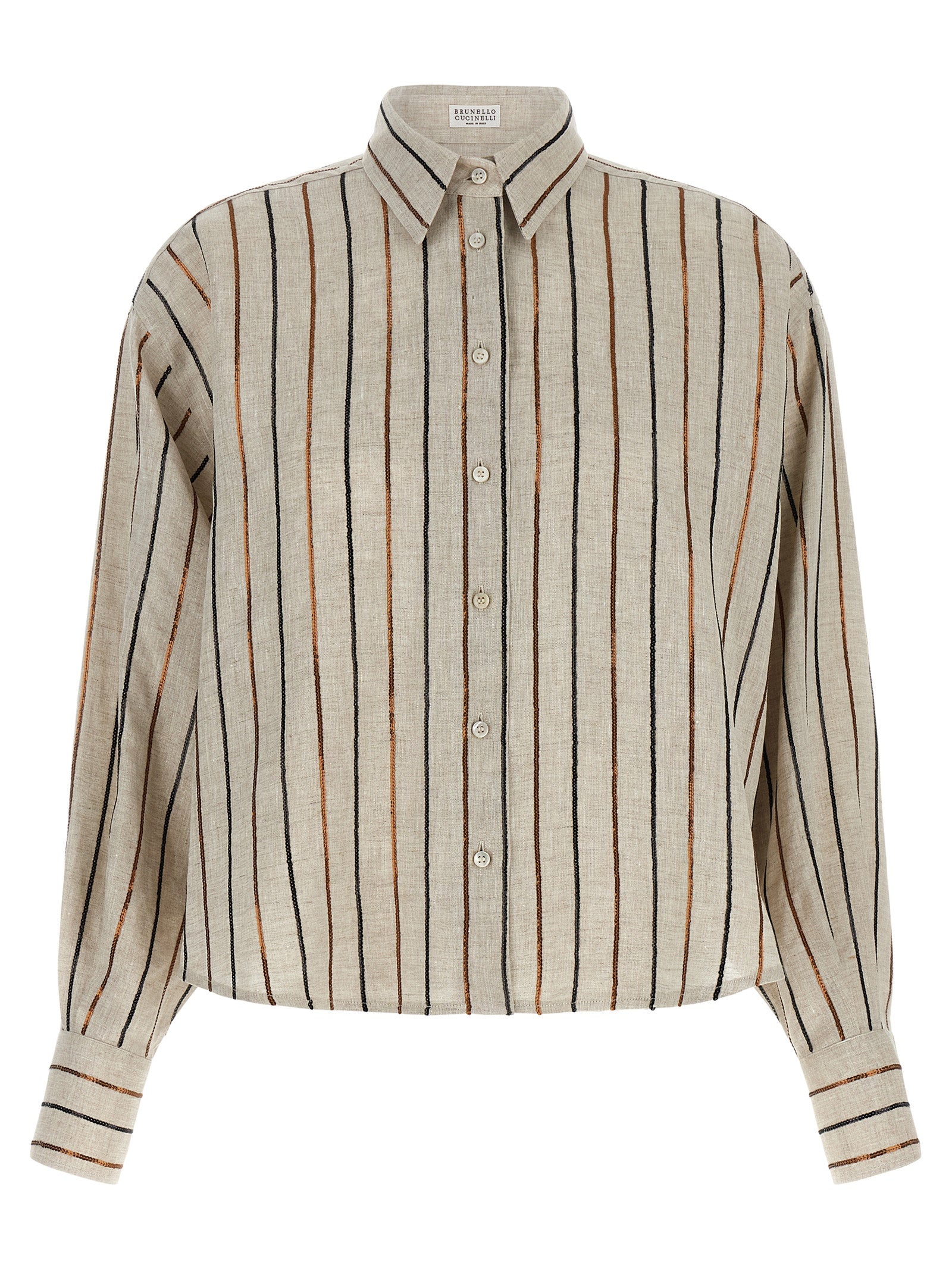 Brunello Cucinelli Bicolor Leinenbluse