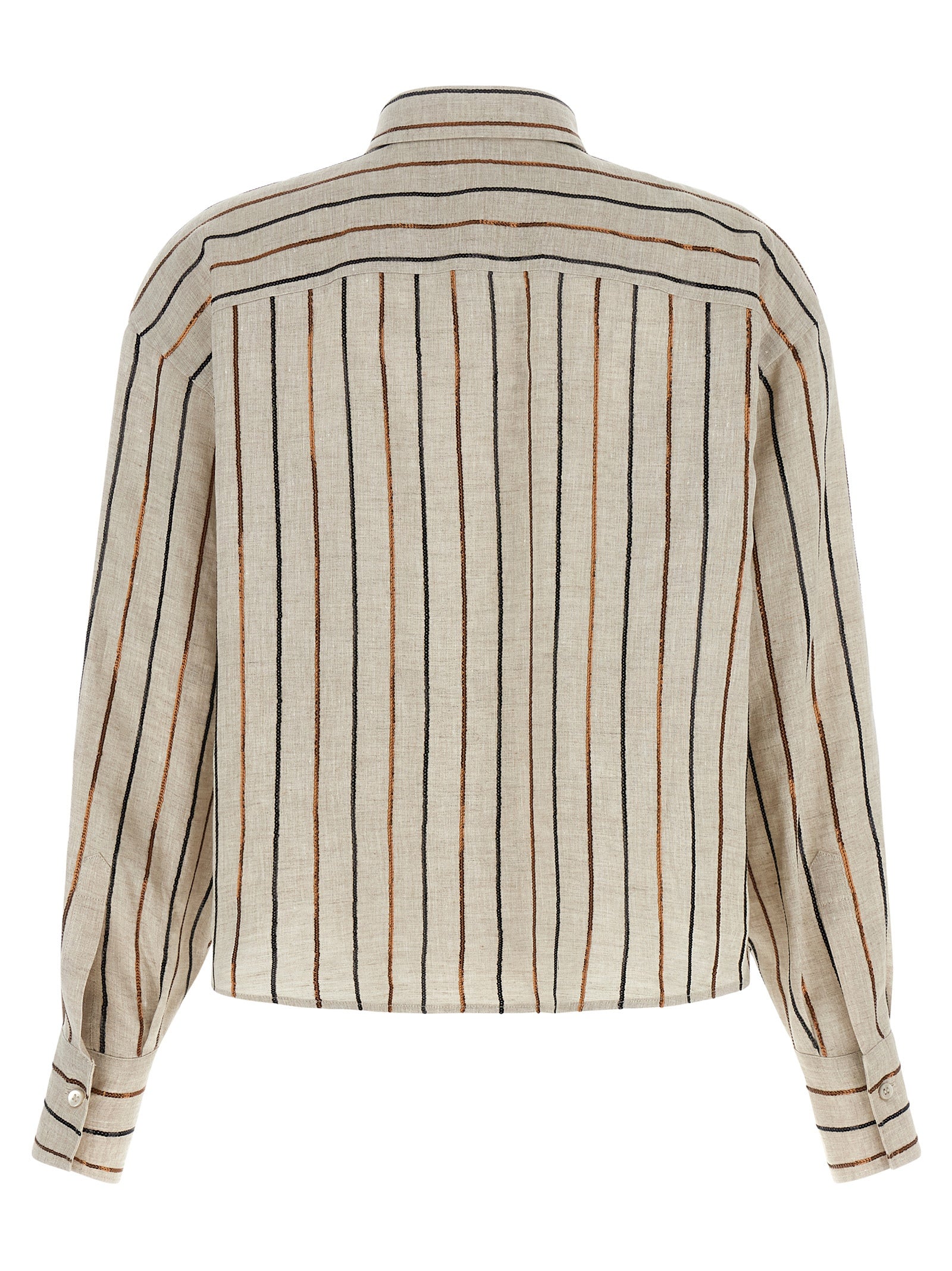 Brunello Cucinelli Bicolor Leinenbluse