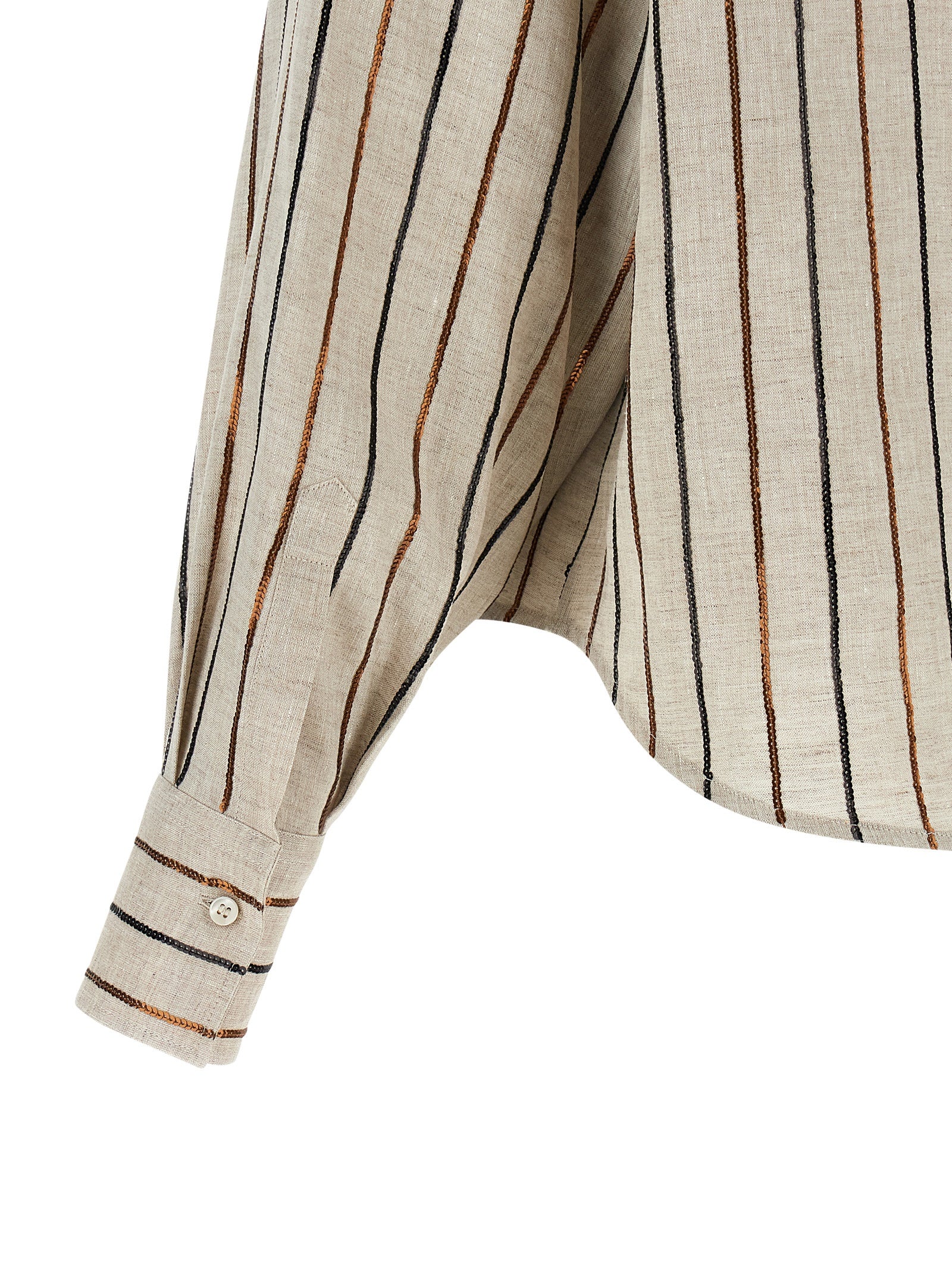 Brunello Cucinelli Bicolor Leinenbluse