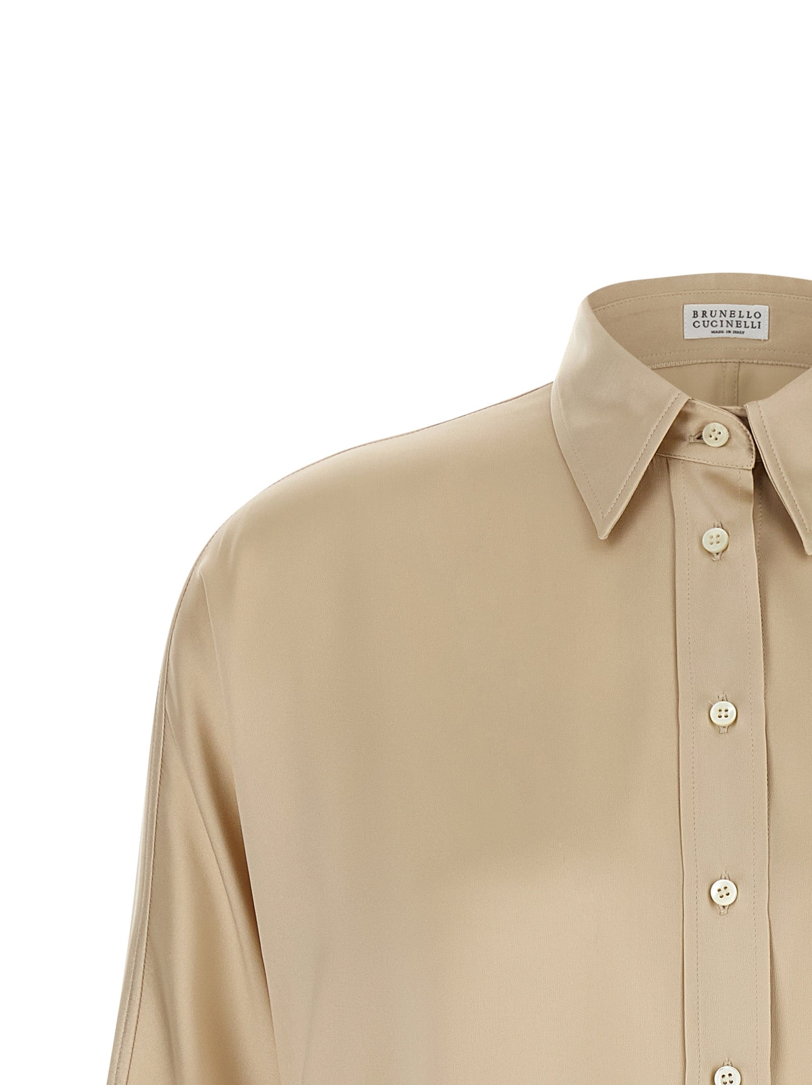 Brunello Cucinelli Beige Seidenbluse